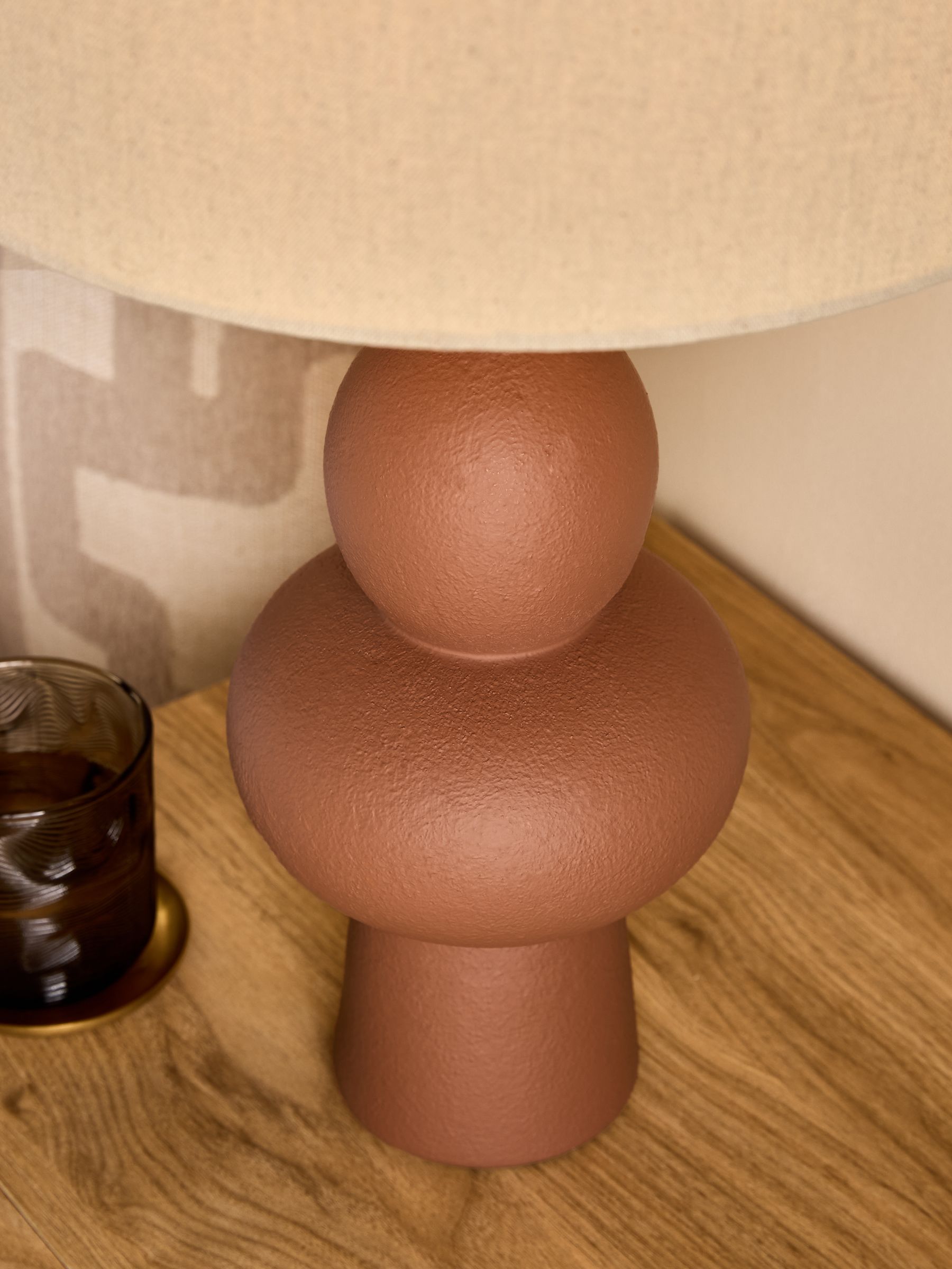 Freyja Ceramic Table Lamp in Brown - Image 3 of 4