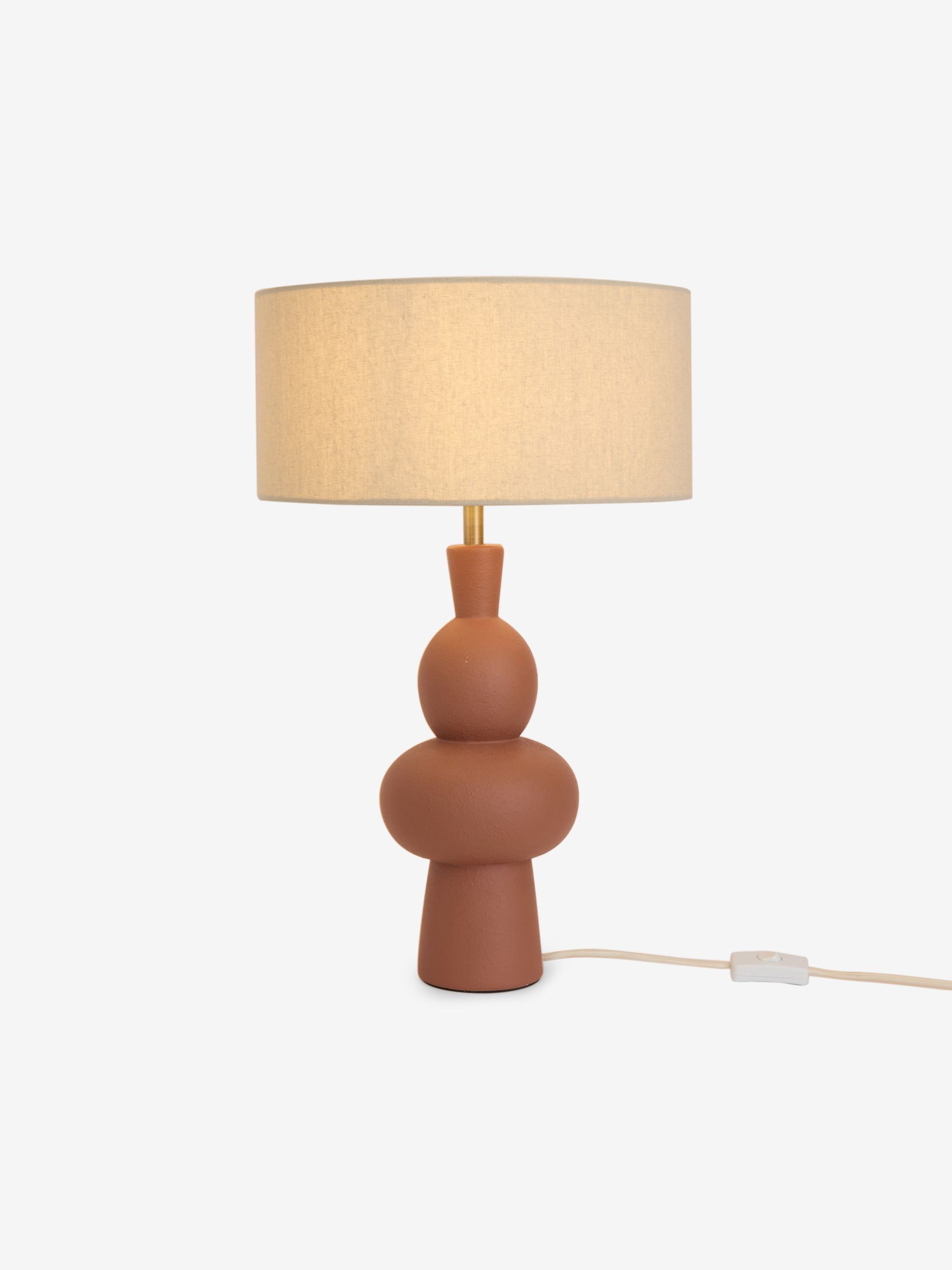 Freyja Ceramic Table Lamp in Brown - Image 4 of 4