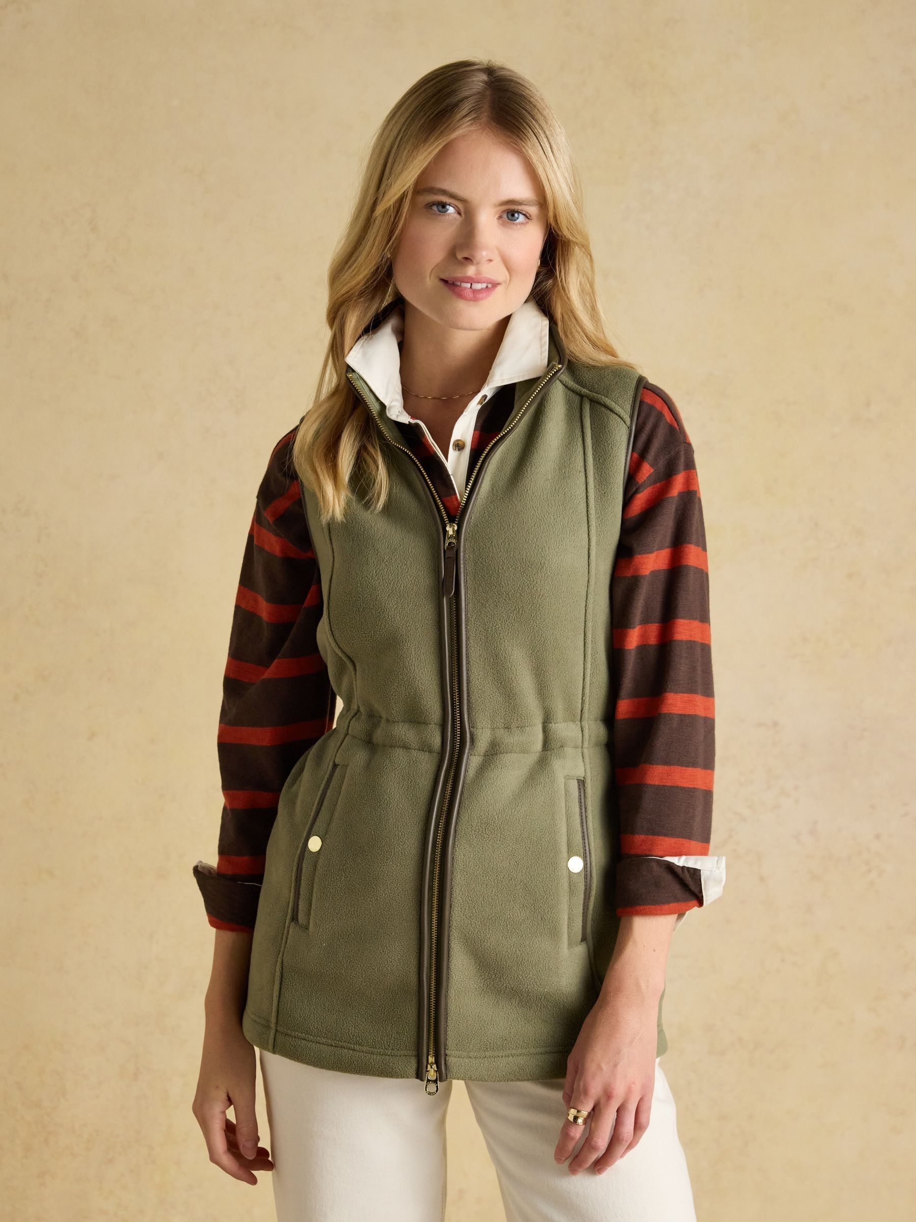 Heritage Light Green Longline Fleece Gilet - Image 1 of 11