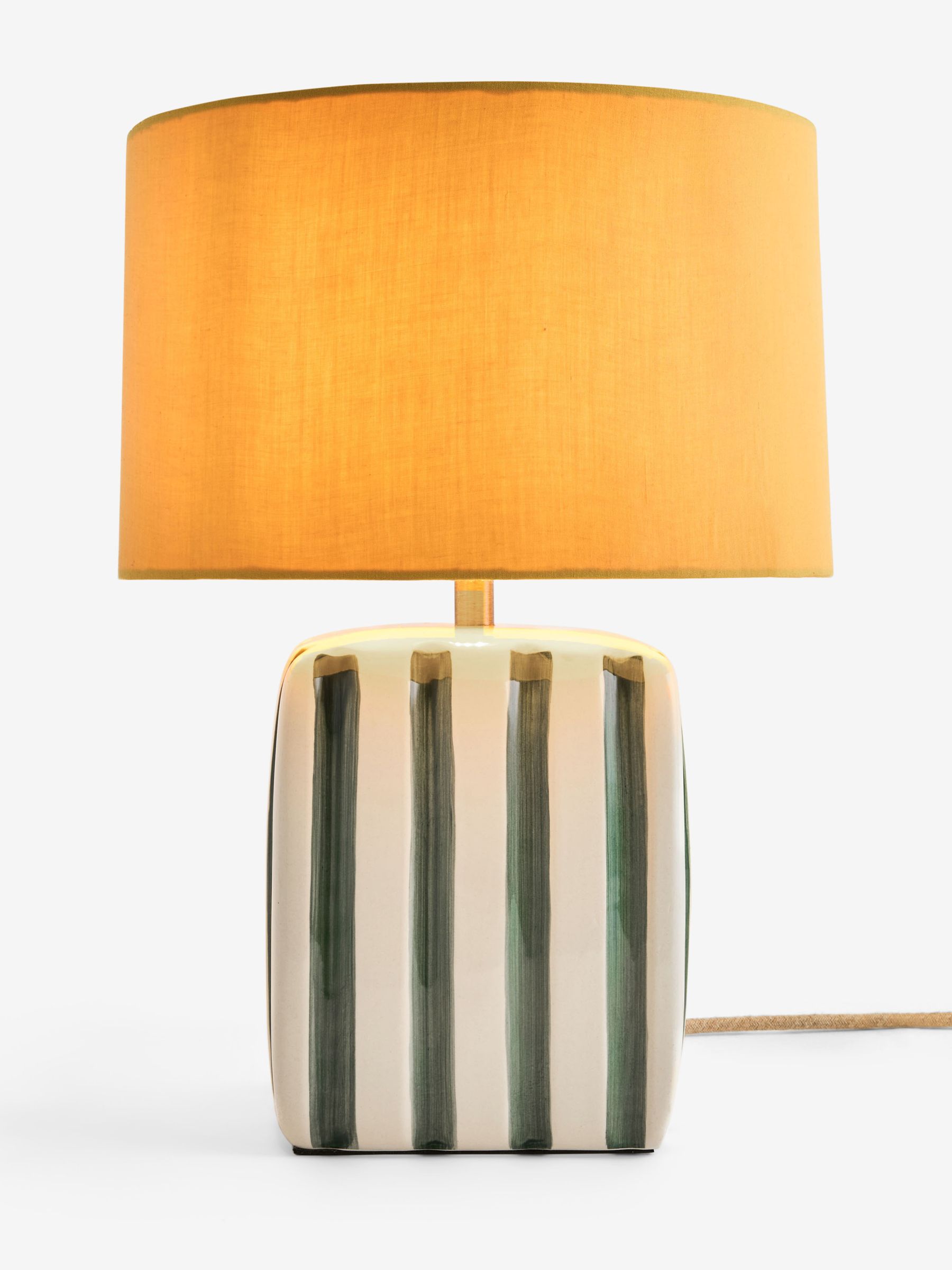 Orange/White Ceramic Stripe Table Light - Image 5 of 6