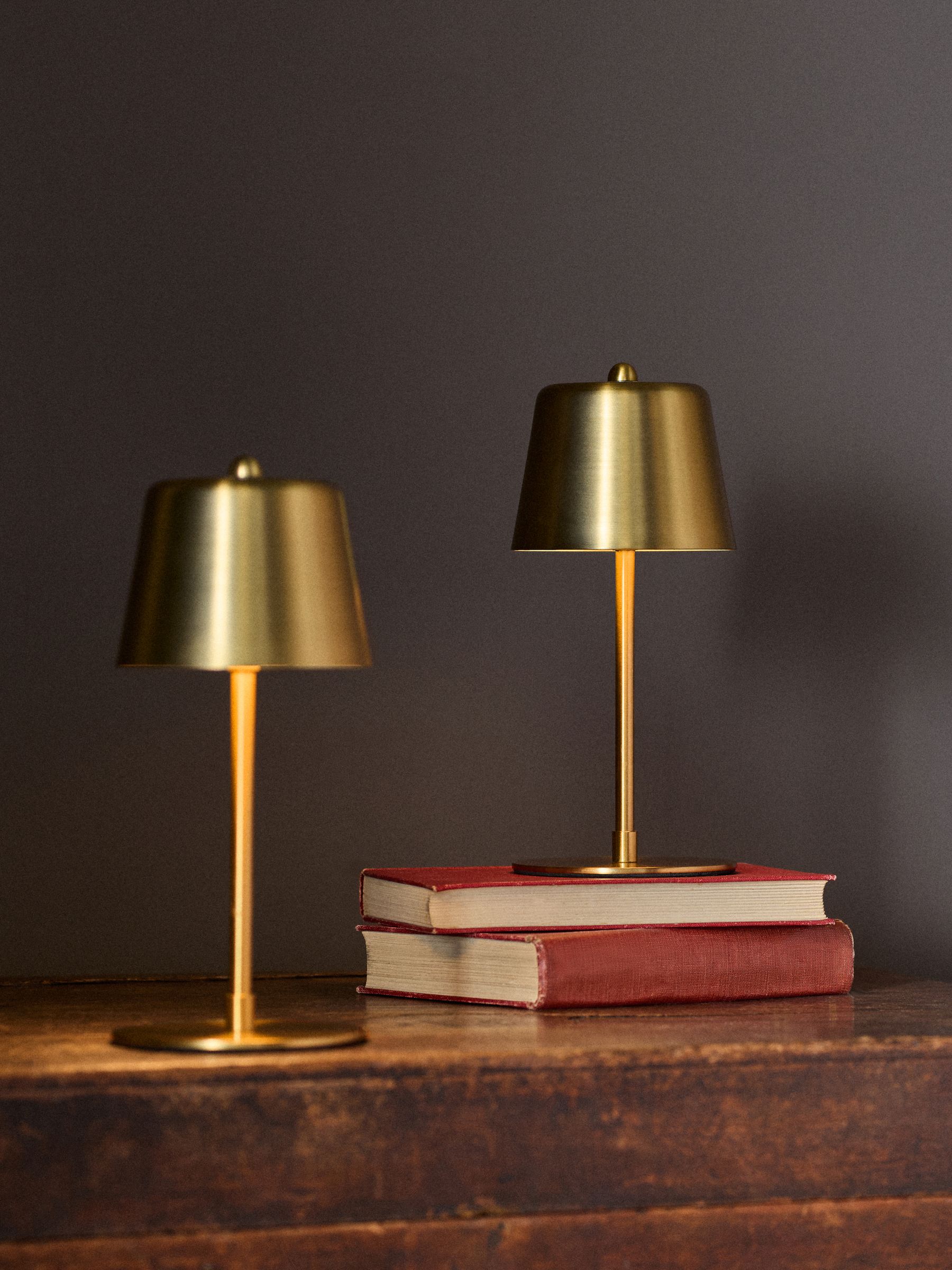 2 Pack Brass Rechargeable Table Lamps - Image 1 of 10