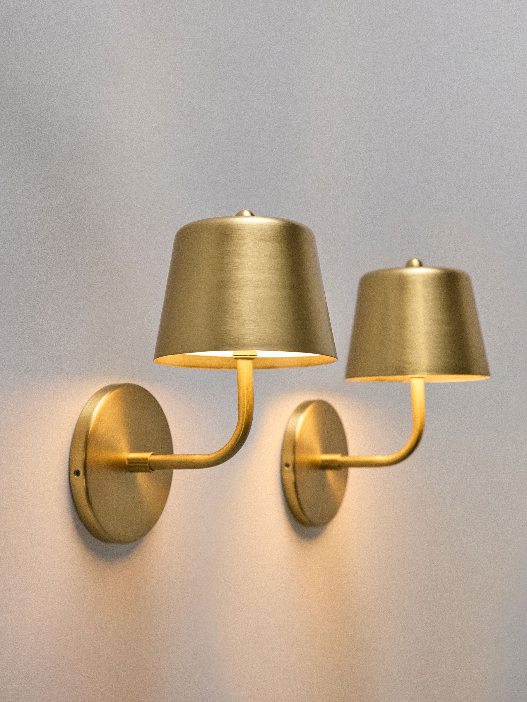 2 Pack Brass Rechargeable Wall Lights - Image 2 of 5