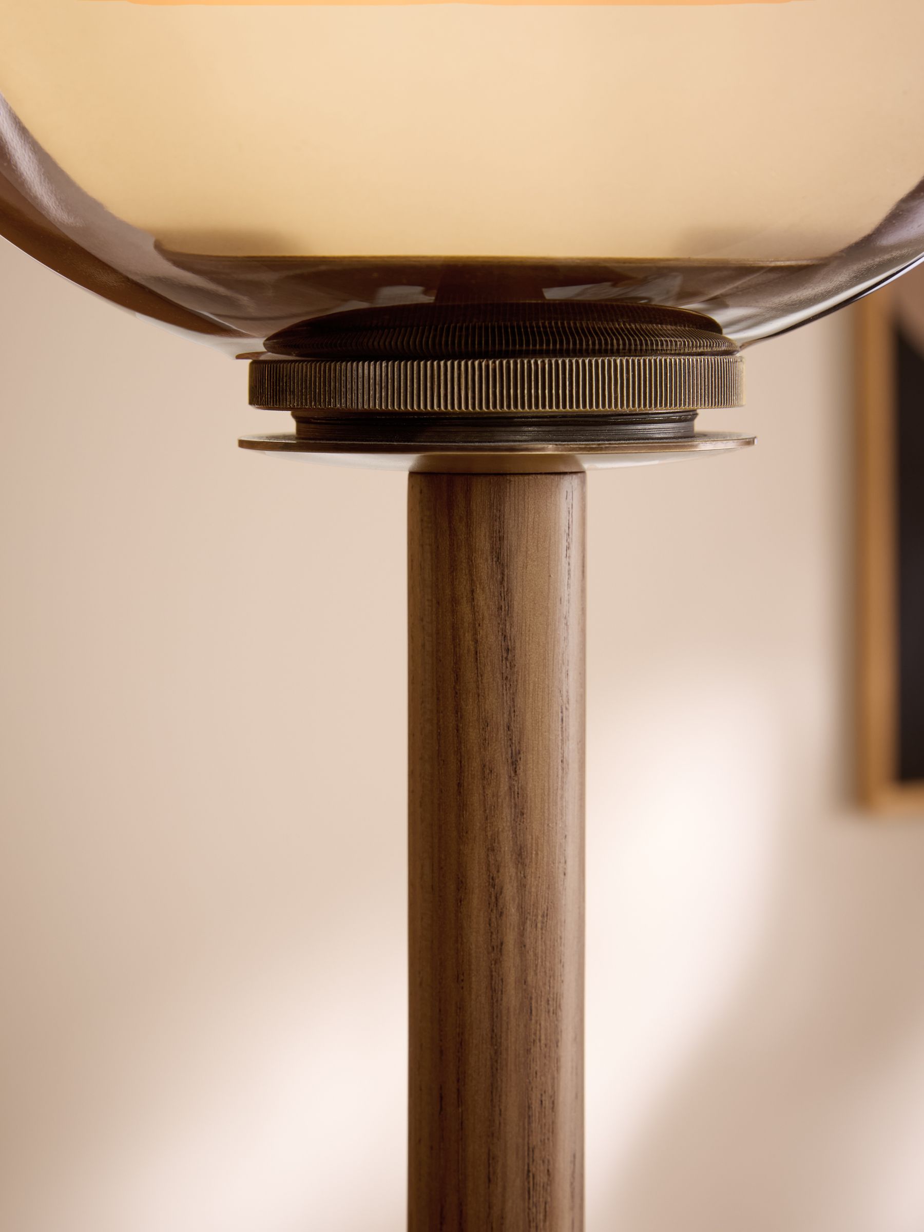 Layla Floor Lamp in Dark Wood - Image 3 of 4