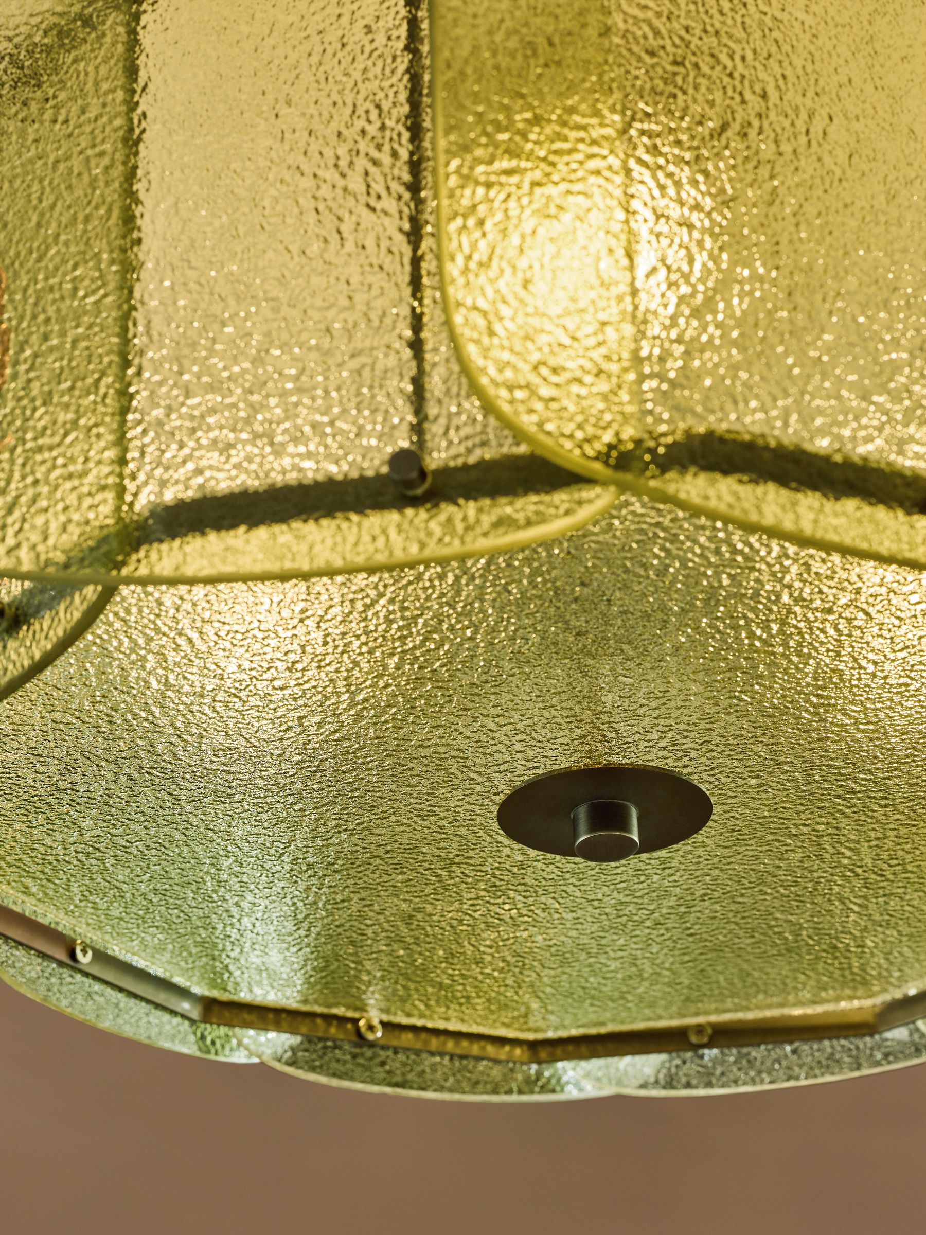 Sacha Flush Pendant Light in Silver/Green - Image 3 of 5