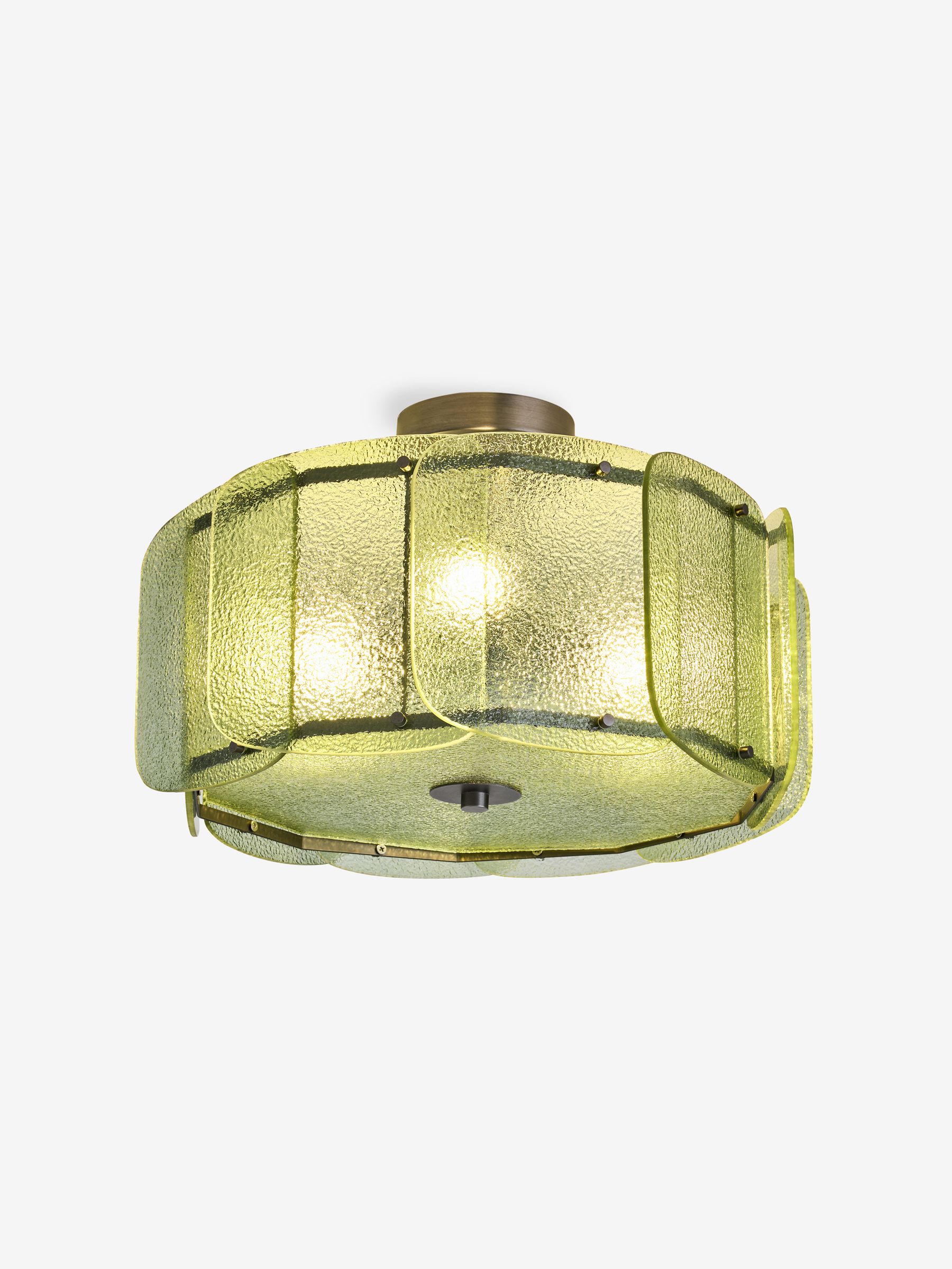 Sacha Flush Pendant Light in Silver/Green - Image 4 of 5