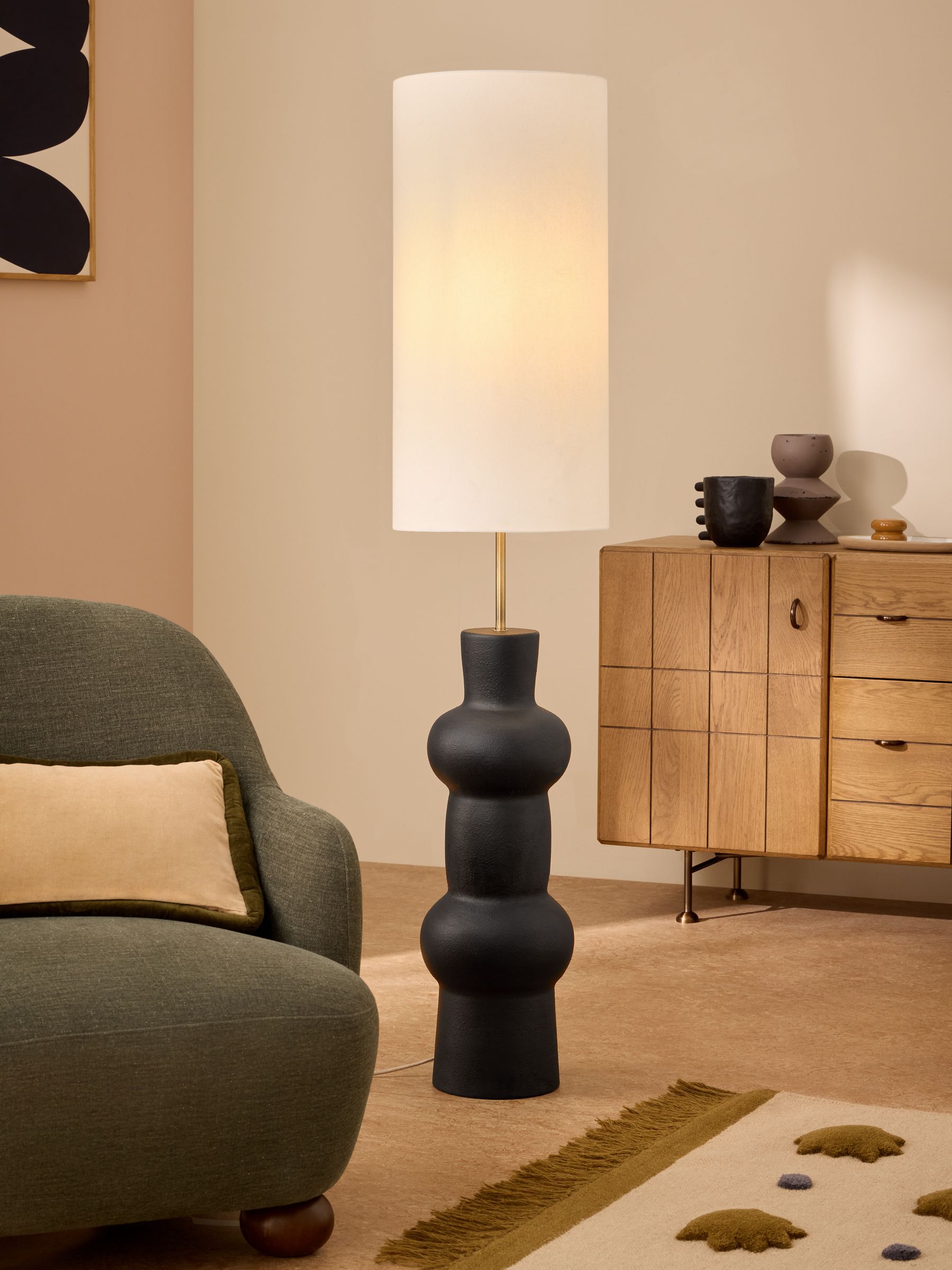 Freyja Floor Lamp in Black Ceramic - Image 1 of 3