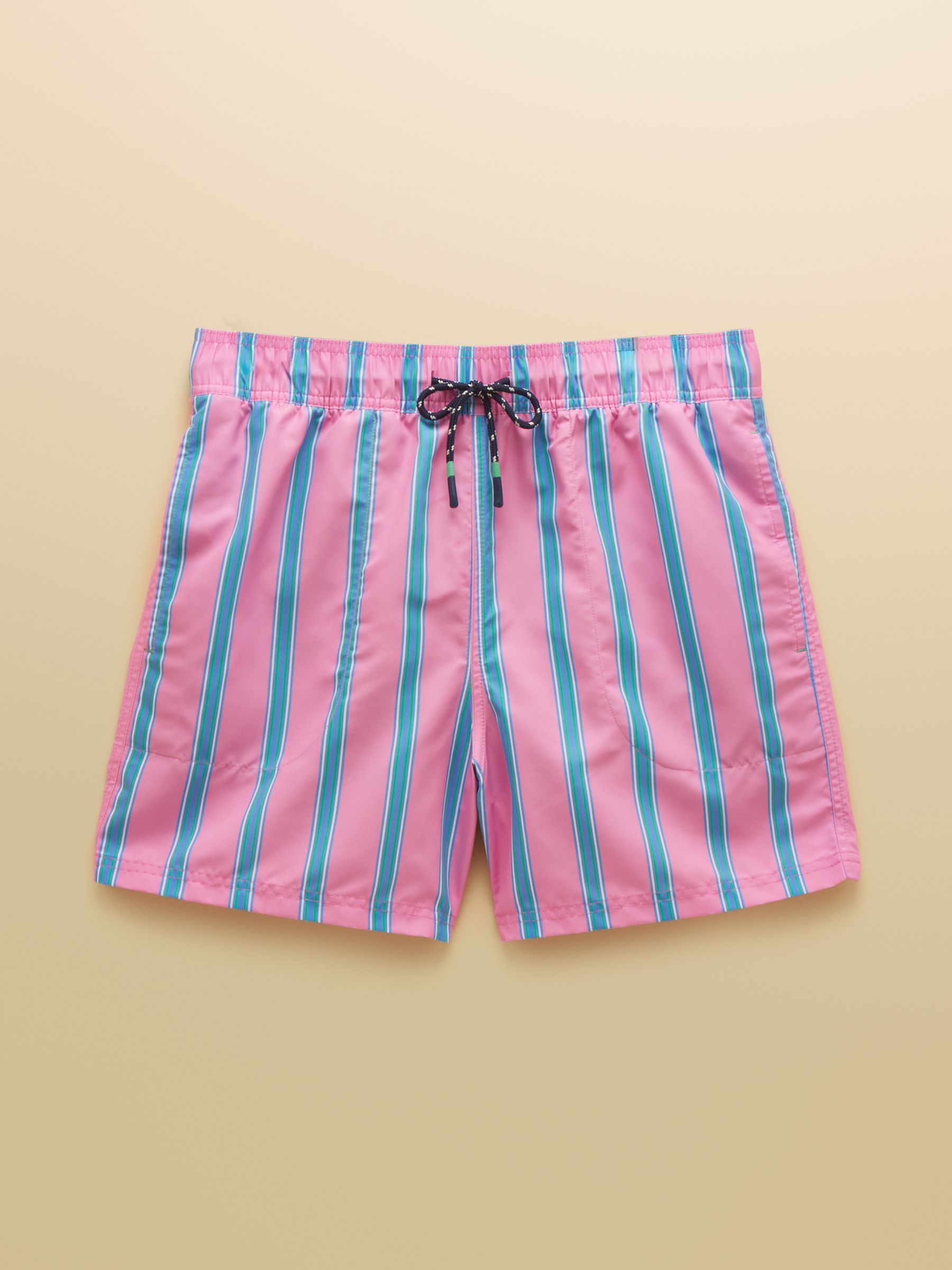 Overton Pink Scene Printed Rugby Style Swim Shorts - Image 9 of 9