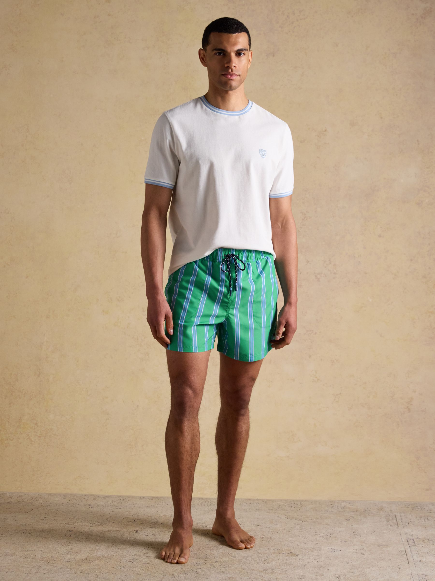 Overton Green Scene Printed Rugby Style Swim Shorts - Image 6 of 8