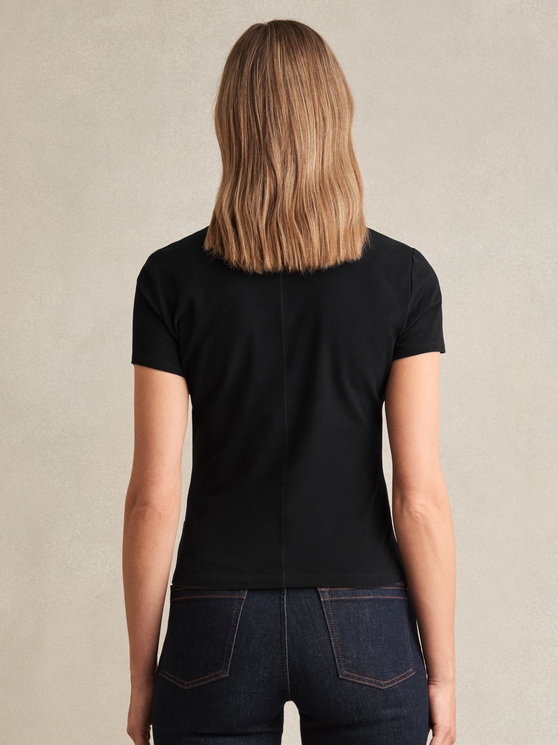 Stretch-Cotton Crew-Neck T-Shirt in Black - image 2