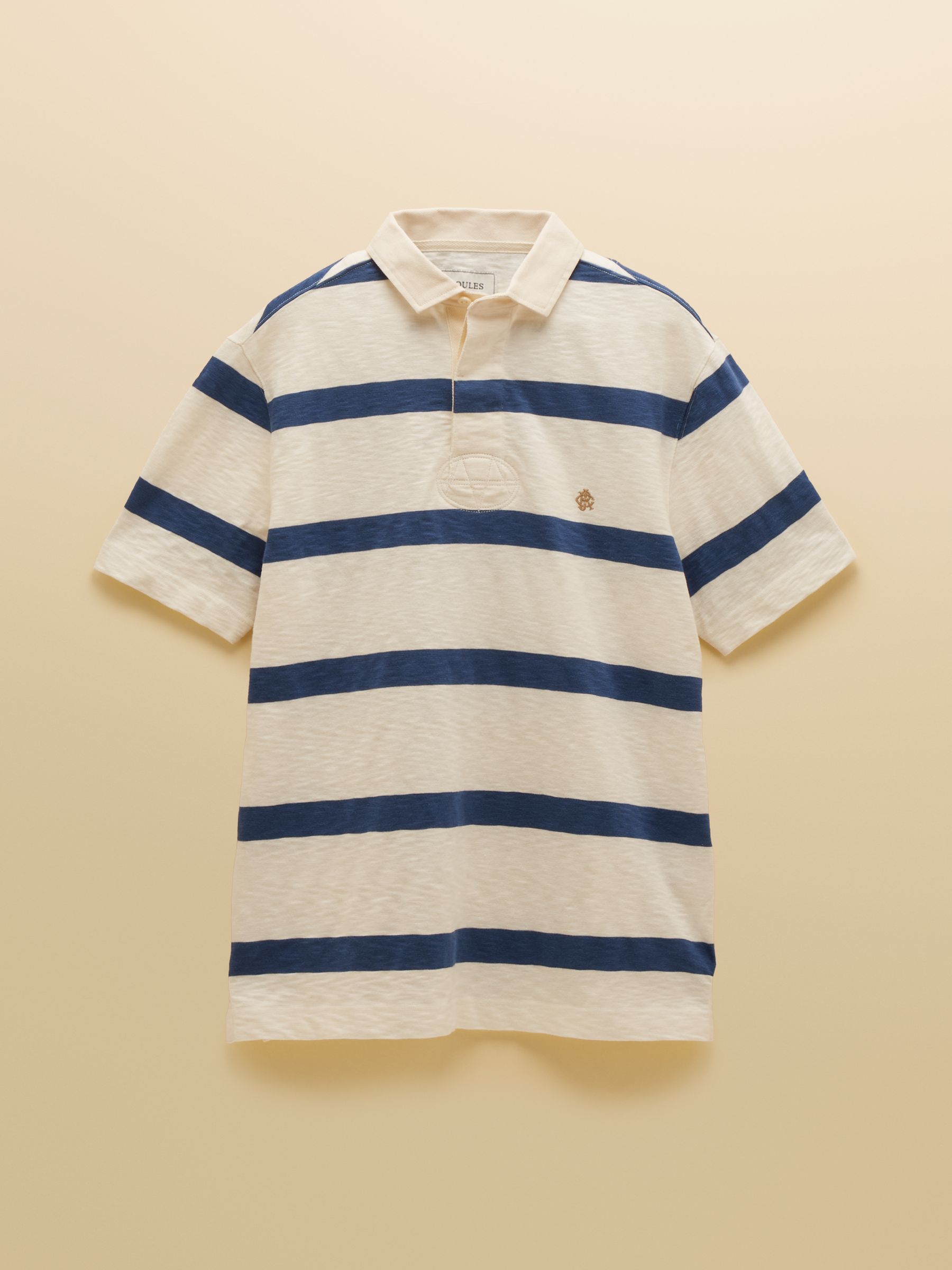 Summer Slub Cream & Navy Striped Rugby Shirt - Image 10 of 10