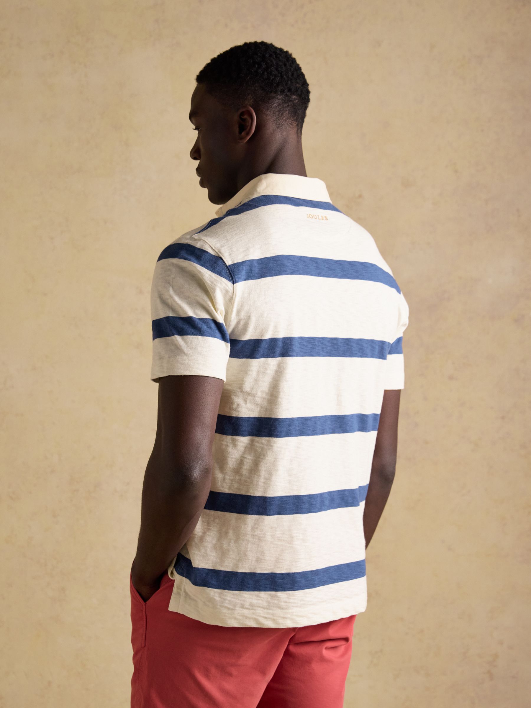 Summer Slub Cream & Navy Striped Rugby Shirt - Image 2 of 10