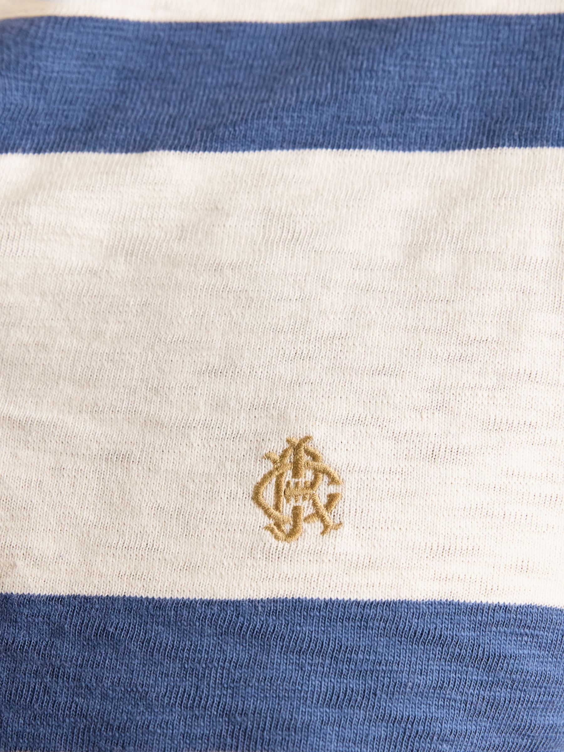 Summer Slub Cream & Navy Striped Rugby Shirt - Image 5 of 10