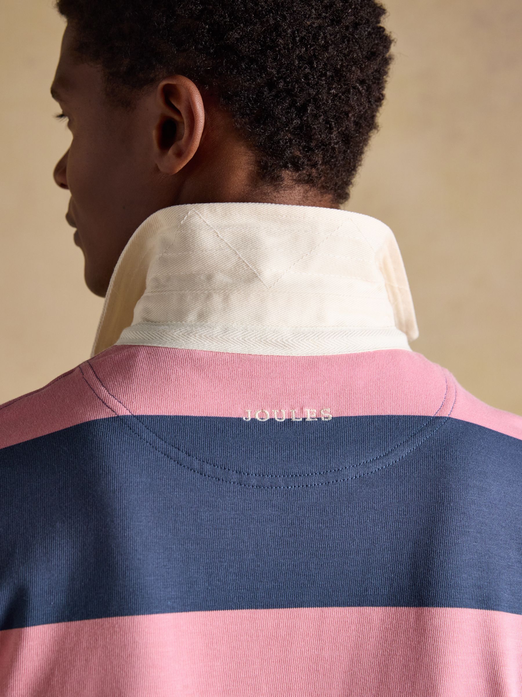 Pink & Blue Striped Long Sleeve Rugby Shirt - Image 9 of 10