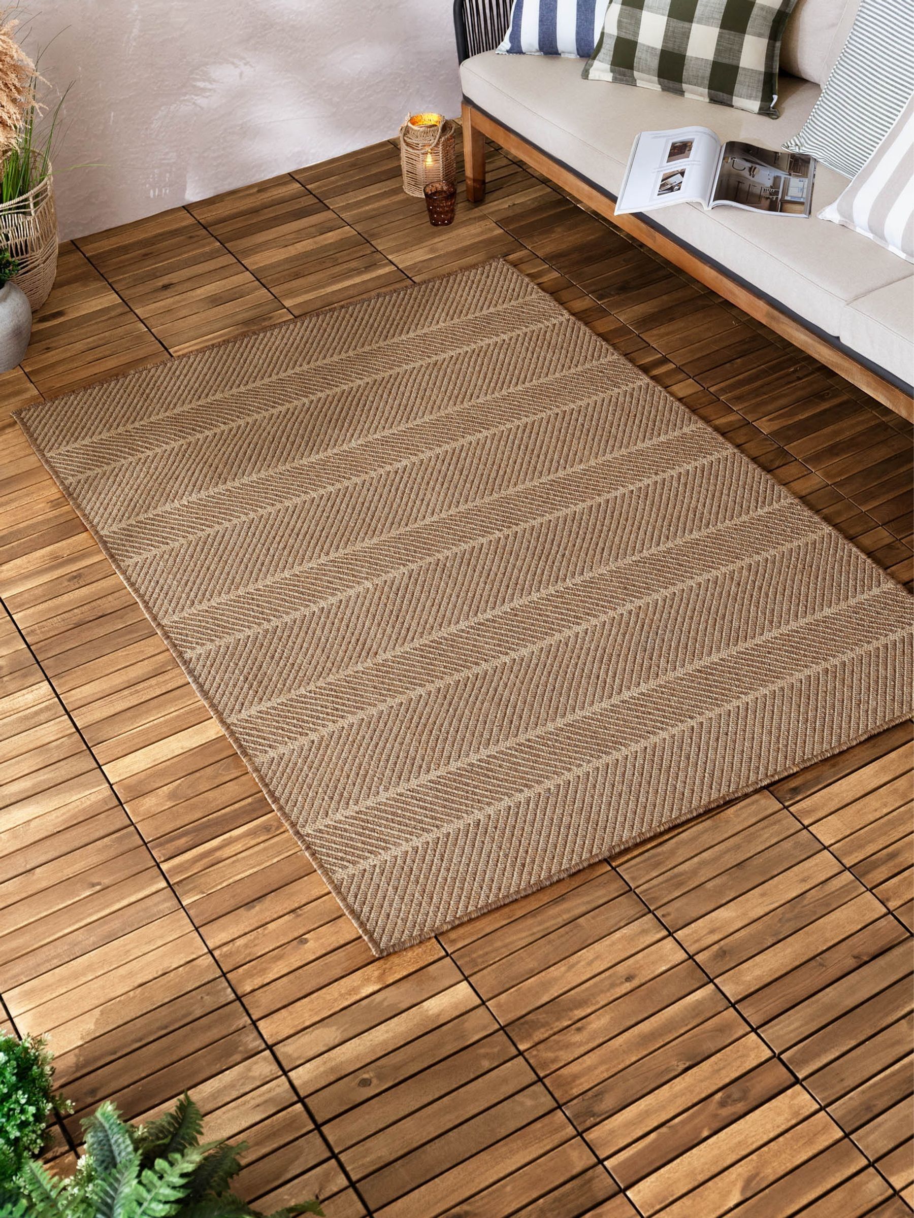 Yard Natural Pentle Jute Effect Indoor/Outdoor Washable Rug - Image 3 of 4