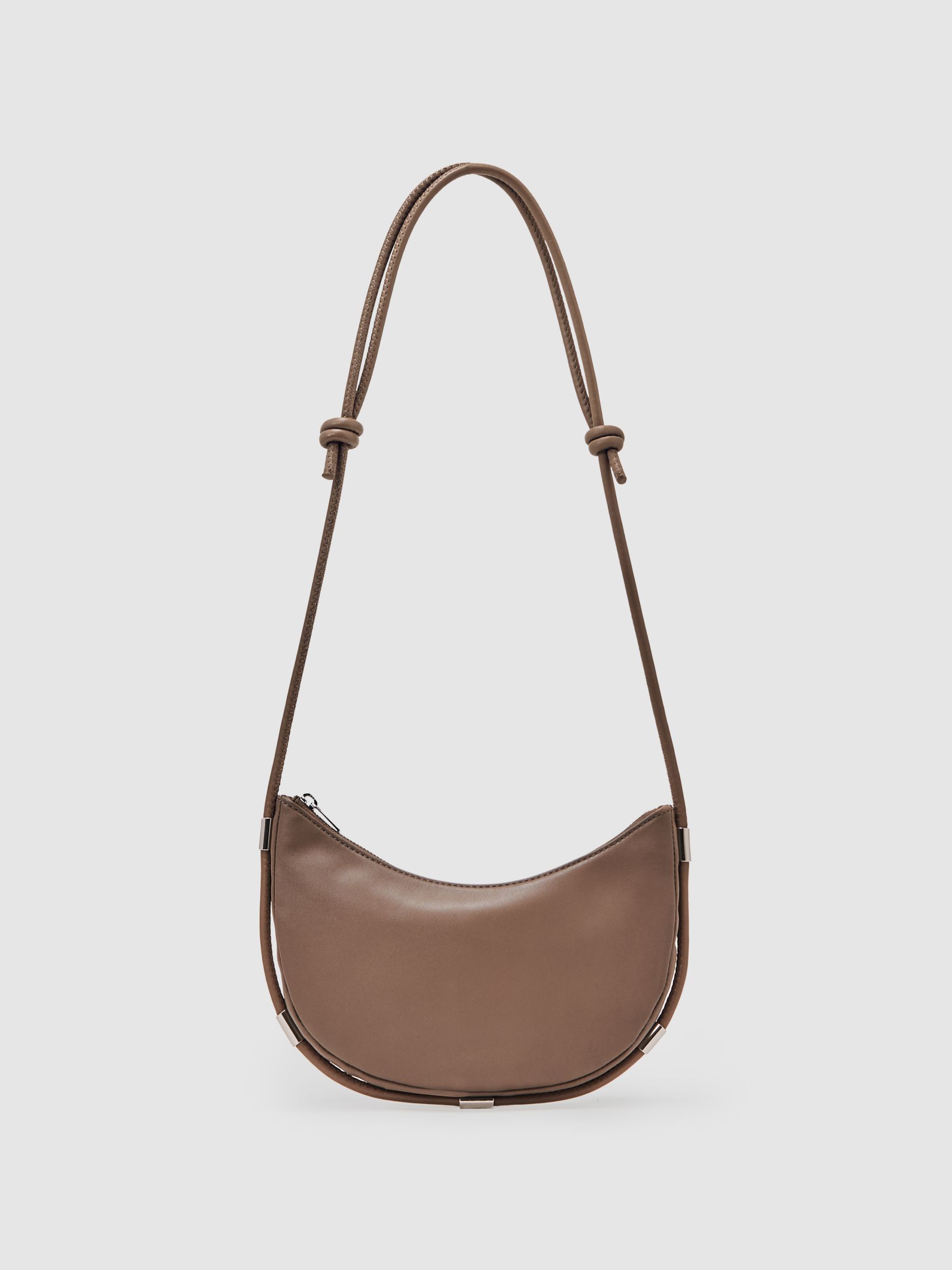 Leather Rope Strap Shoulder Bag in Neutral - Image 2 of 6