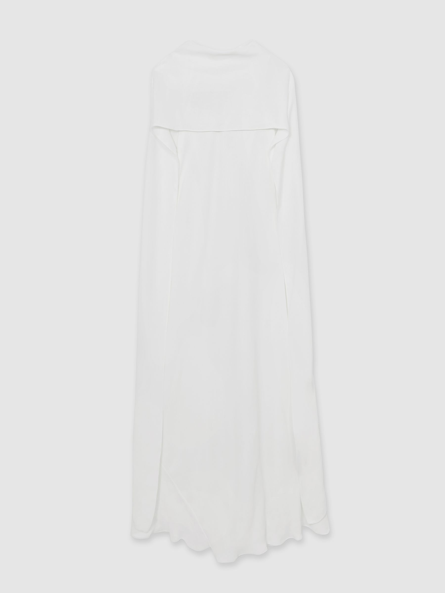 Crepe Cape Maxi Dress in White - Image 2 of 7