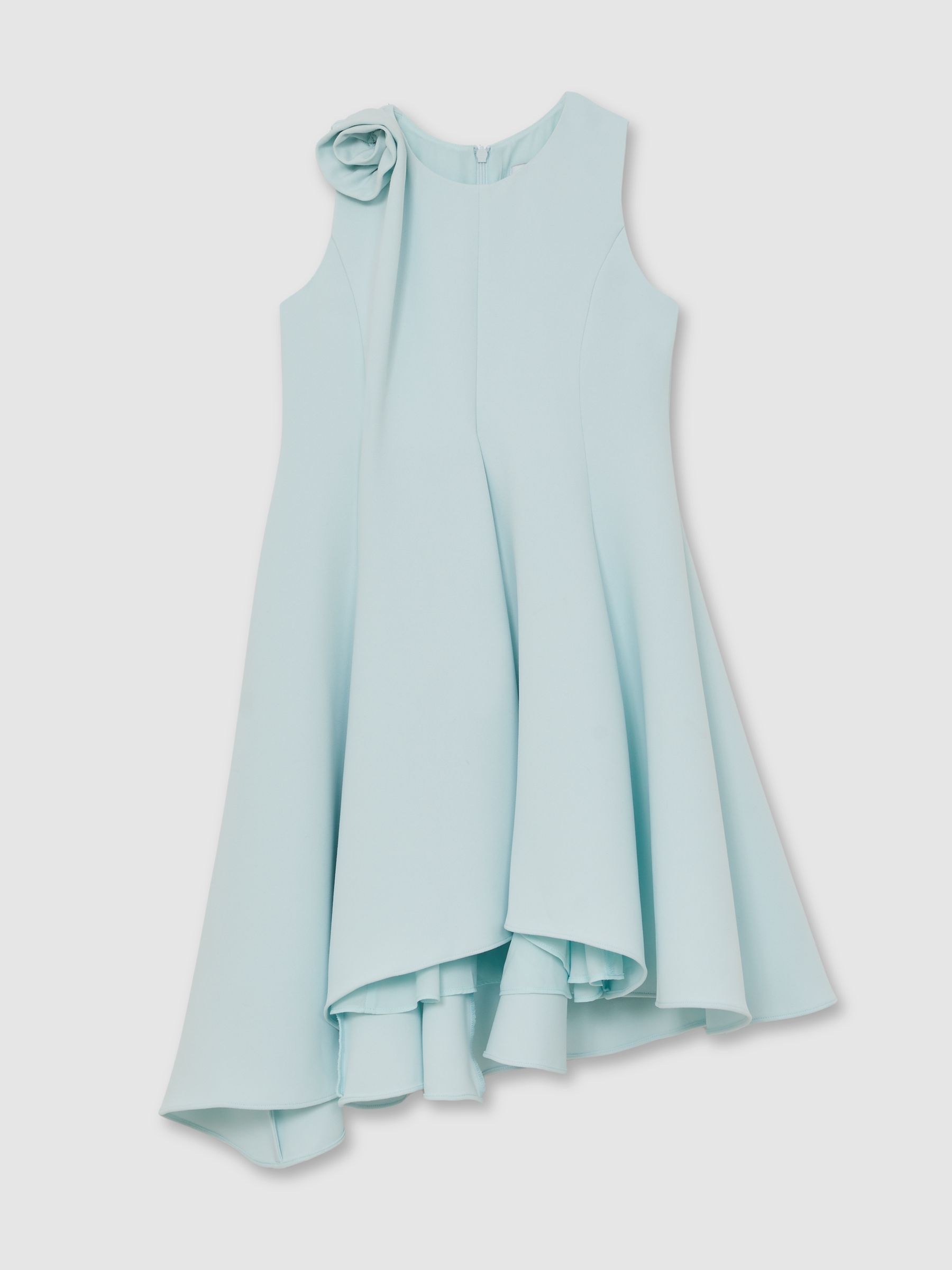 9-13 yrs Flower-Detail Fit-And-Flare Dress in Blue - Image 2 of 5