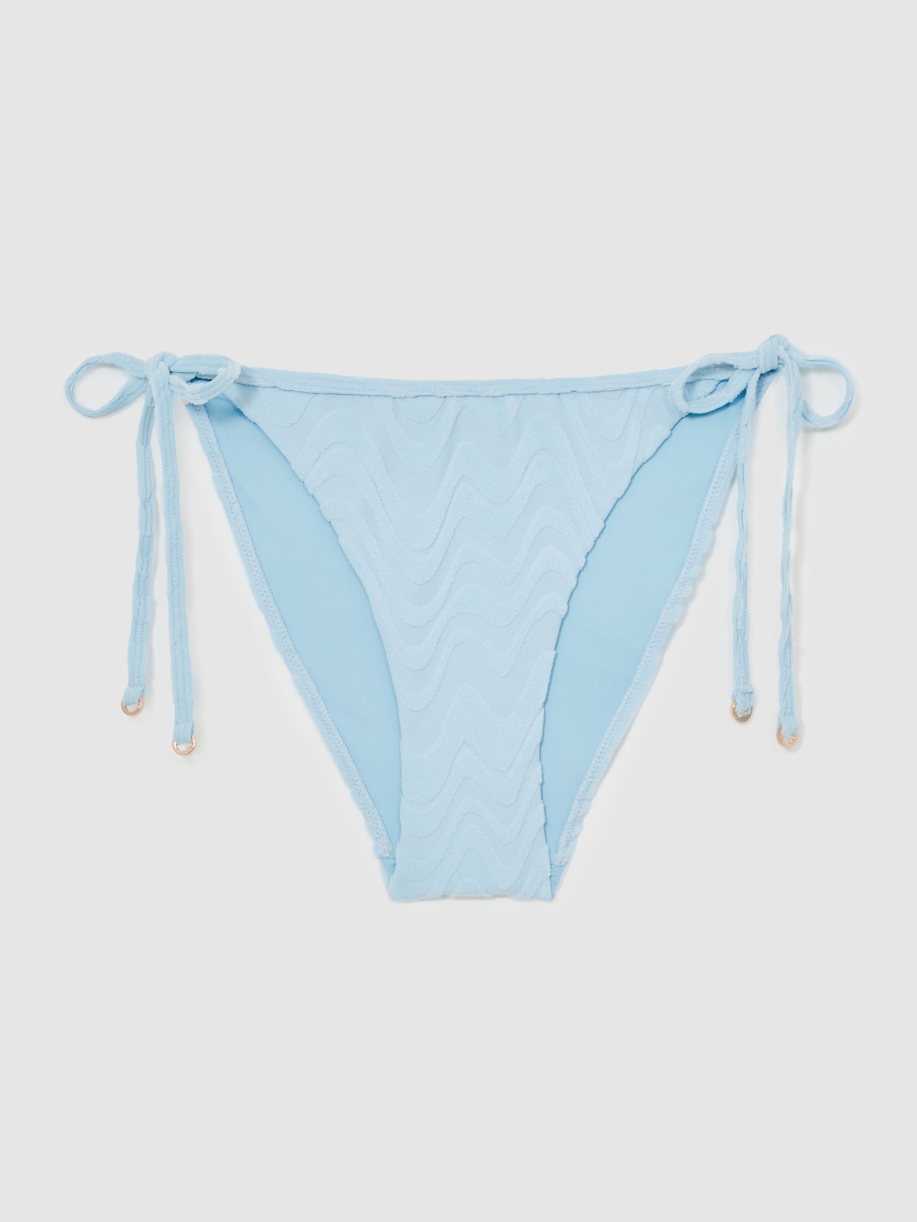 Textured Wave Bikini Bottoms in Blue - Image 2 of 5