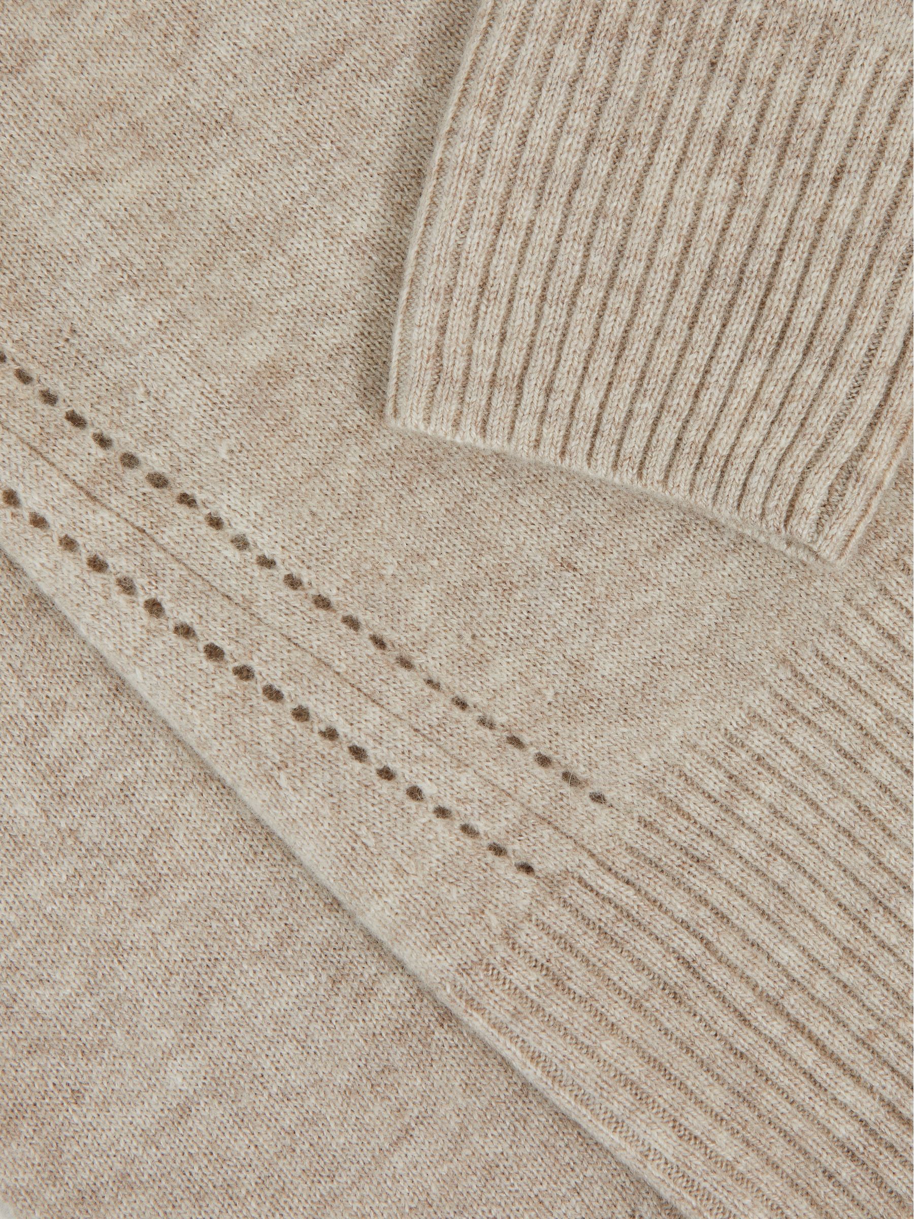 3-9 yrs Wool-Blend Open-Stitch Jumper with Cashmere in Oatmeal - Image 4 of 4