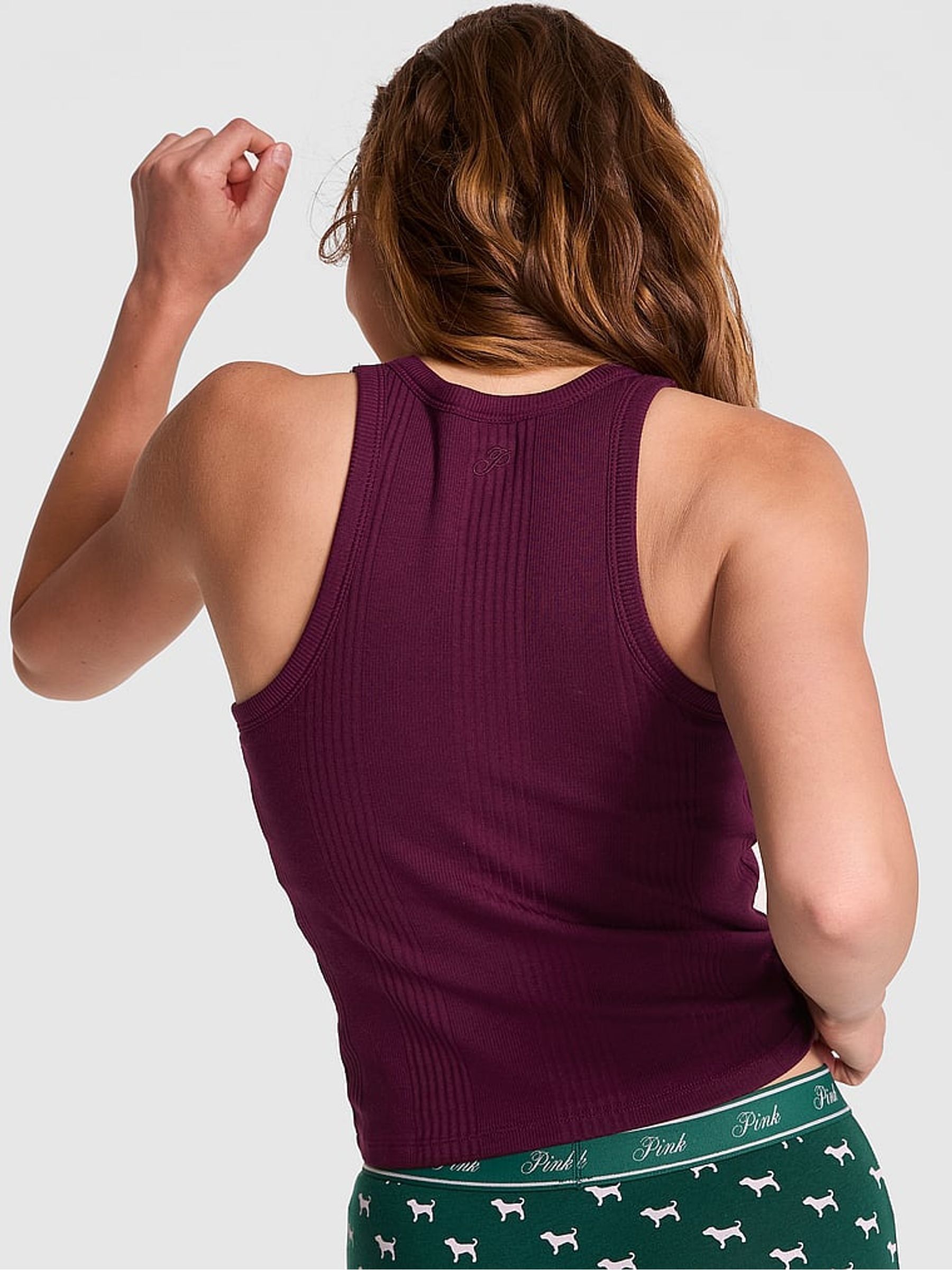 Purple Rose Ribbed Tank Top - Image 2 of 3