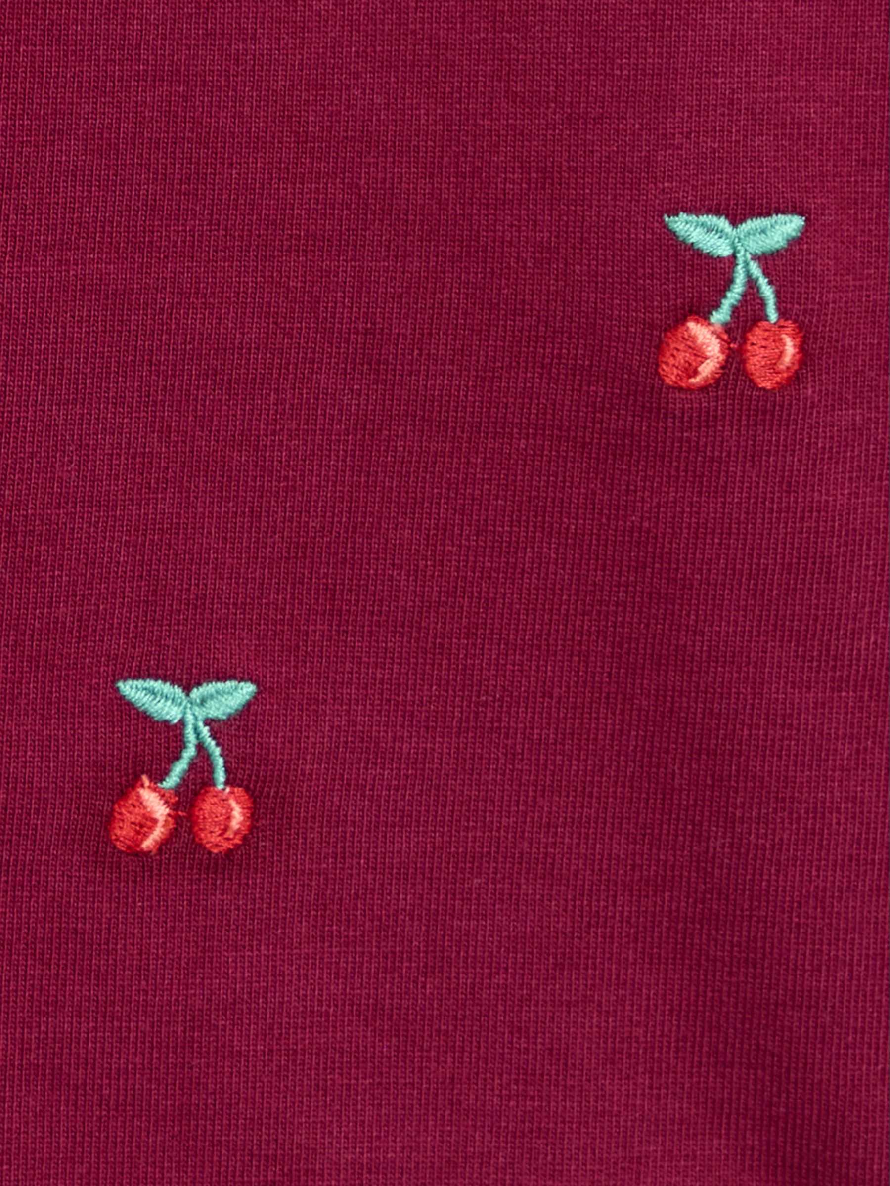 Berry Red Cherry Embroidered Sweatshirt & Skirt Set - Image 9 of 10