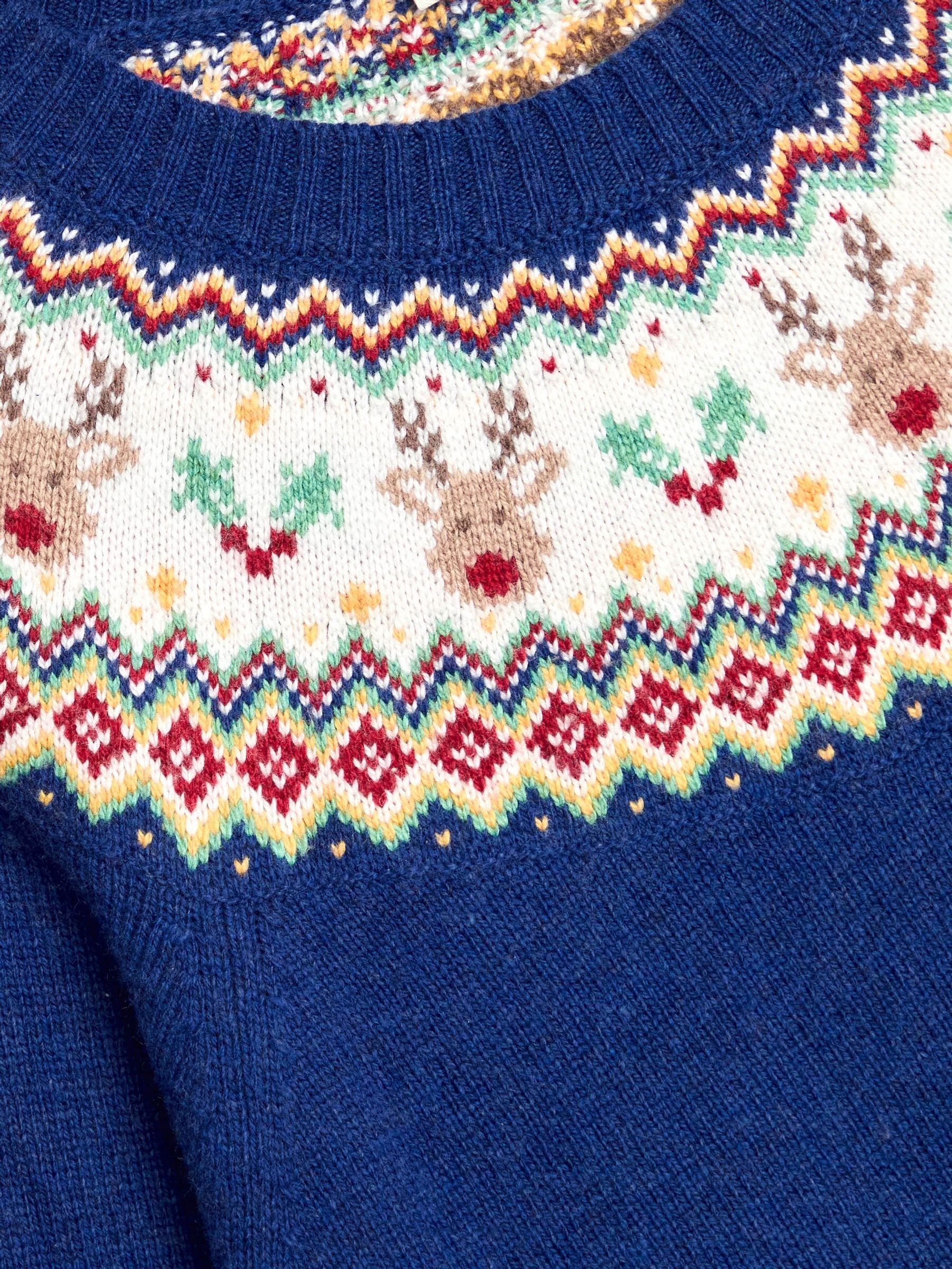 Blue Men's Reindeer Fairisle Jumper - Image 2 of 3