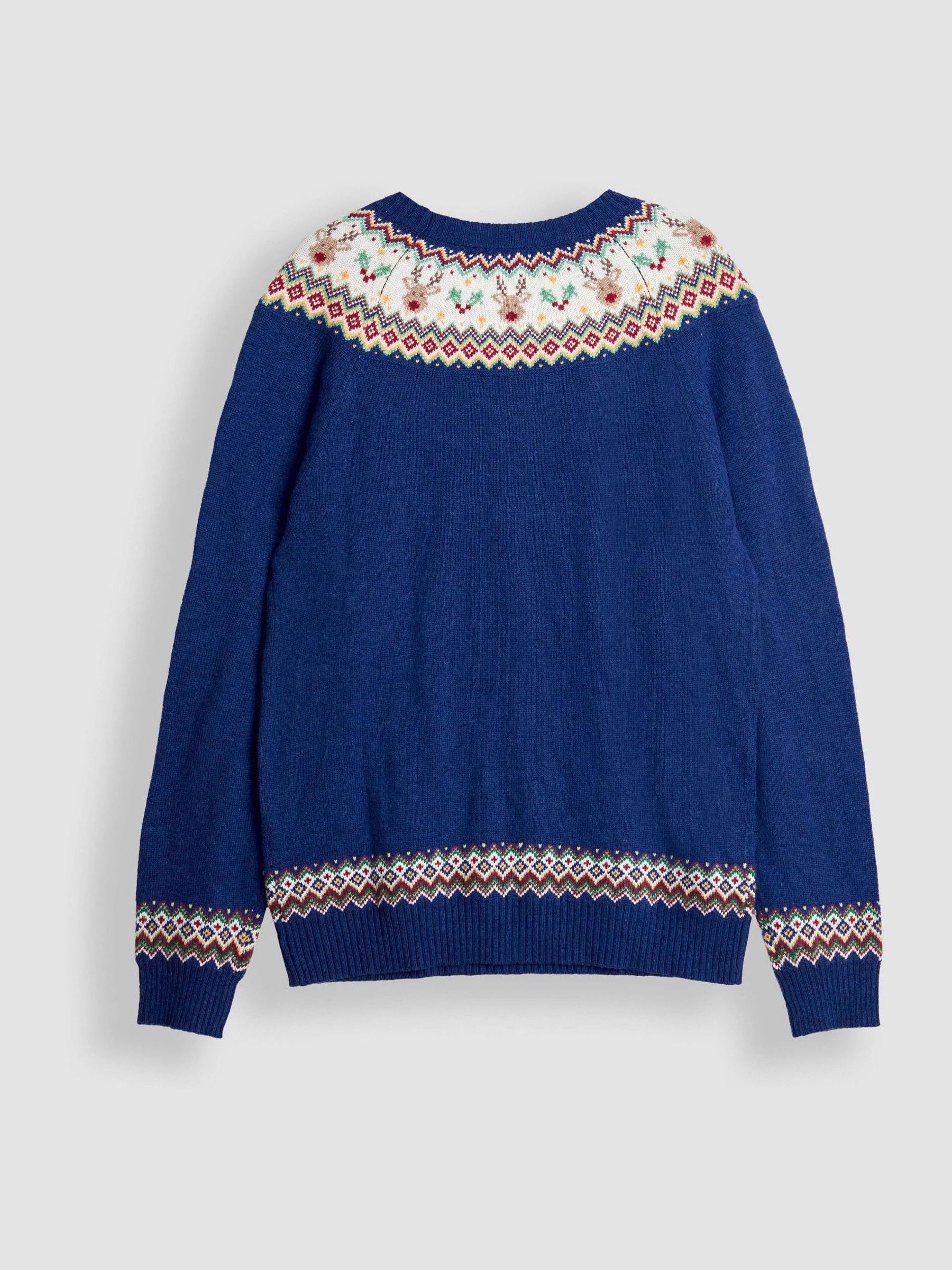 Blue Men's Reindeer Fairisle Jumper - Image 3 of 3