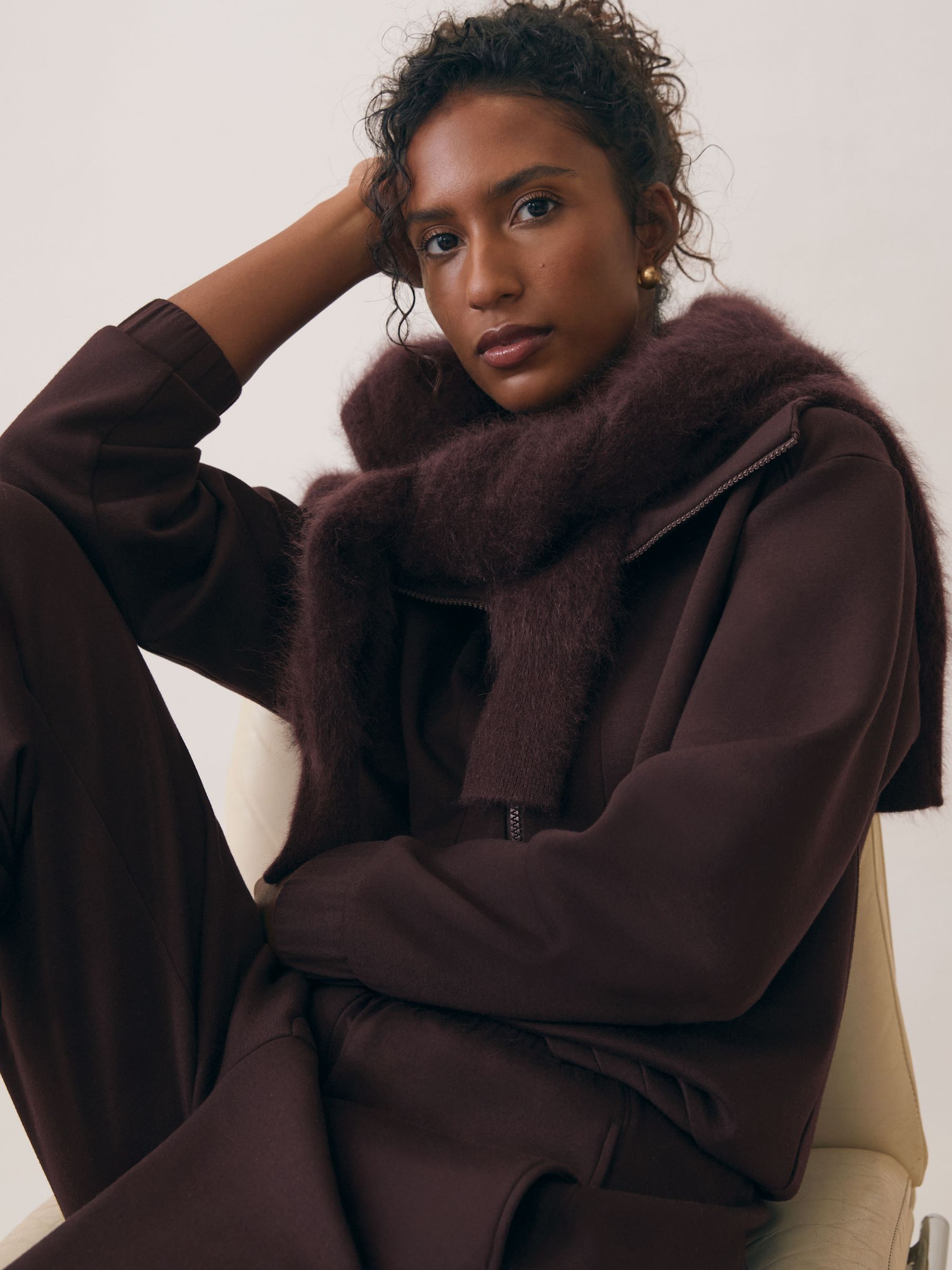 Premium Interlock Half-Zip Sweatshirt in Plum - image 4