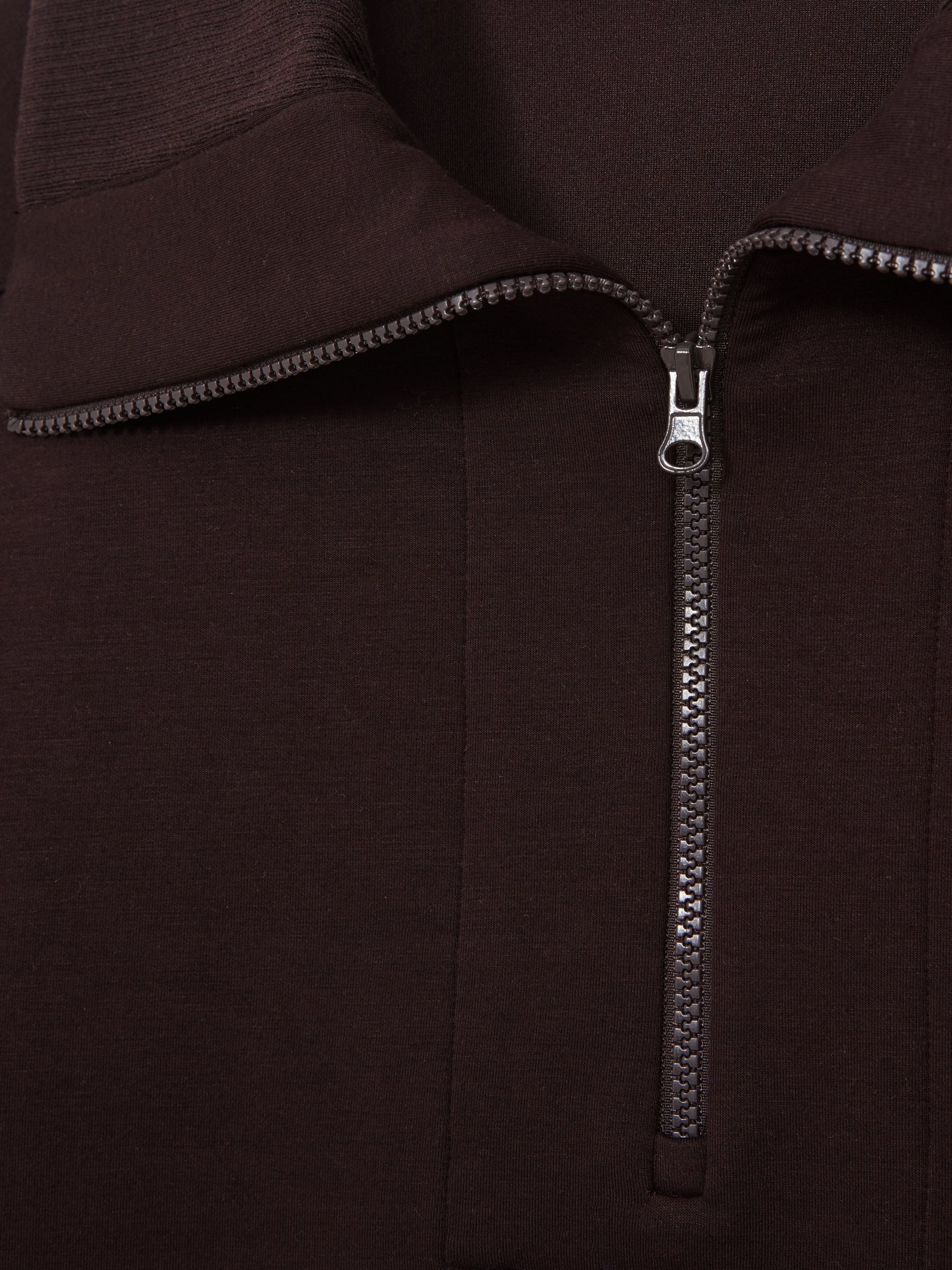 Interlock Half Zip Drawstring Hem Sweatshirt in Plum - Image 5 of 5