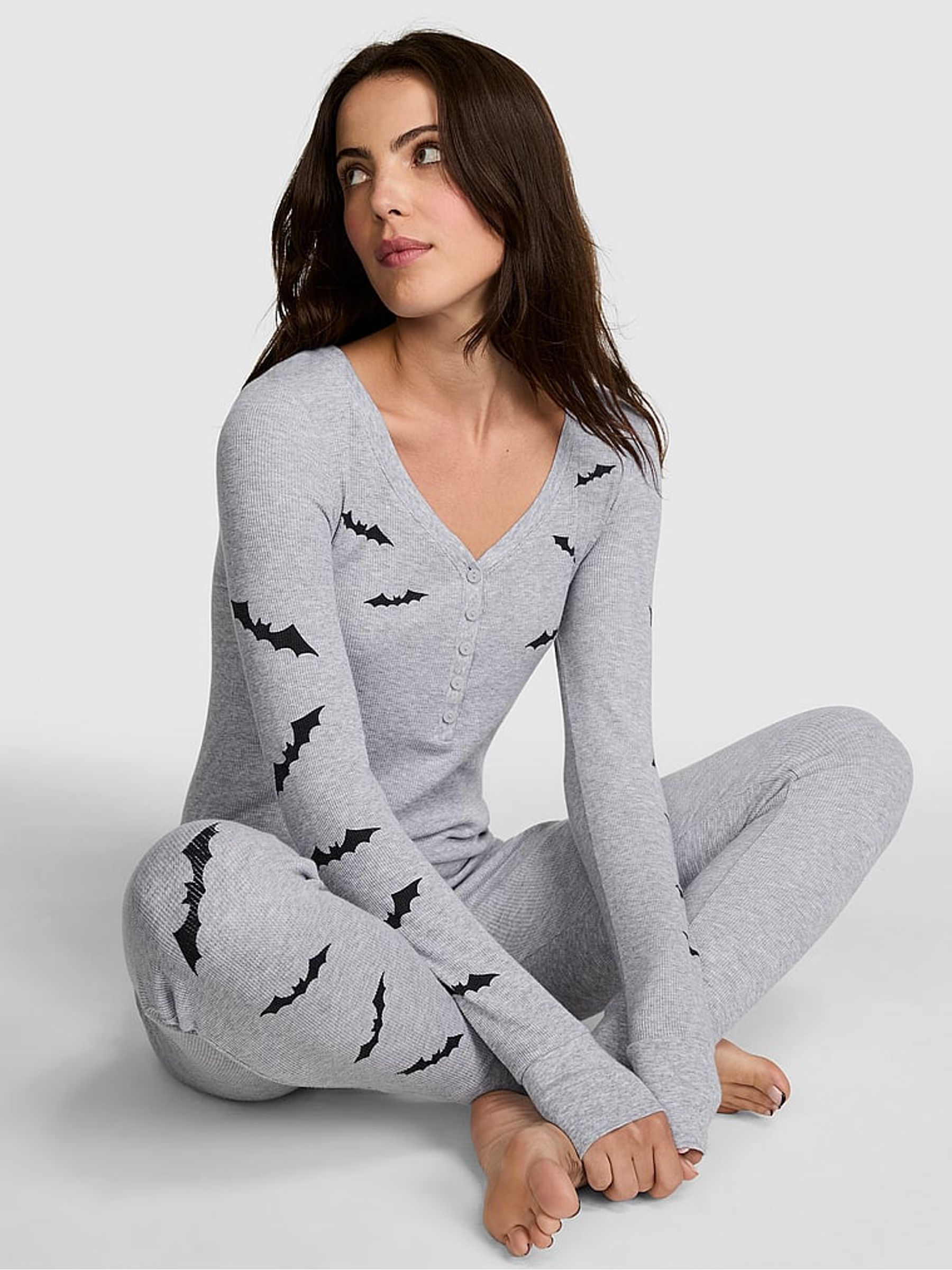 Medium Heather Grey Bats Halloween Onesie Victoria's Secret Ireland