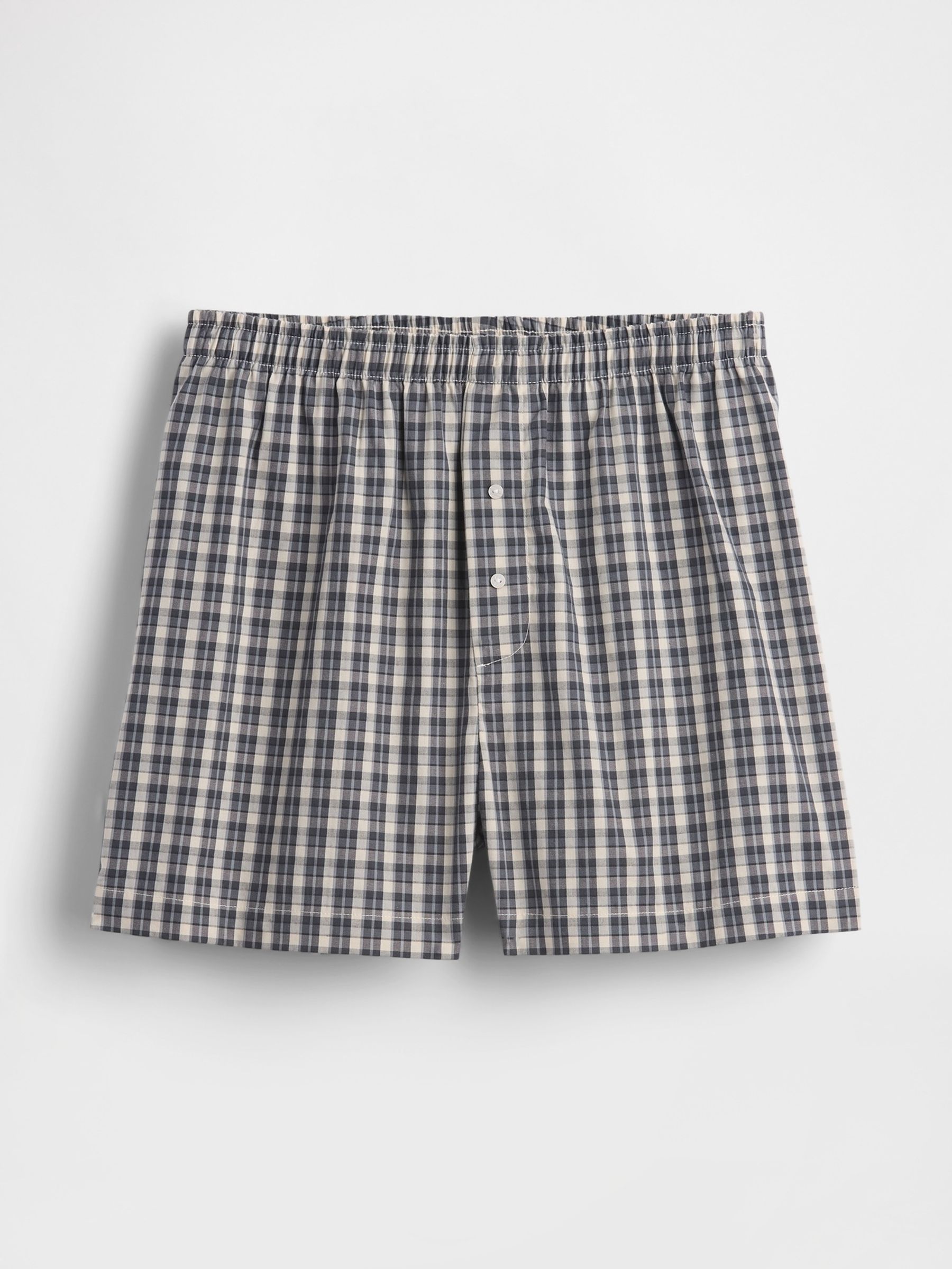 Navy Blue Poplin Pyjama Boxer Shorts - Image 2 of 2