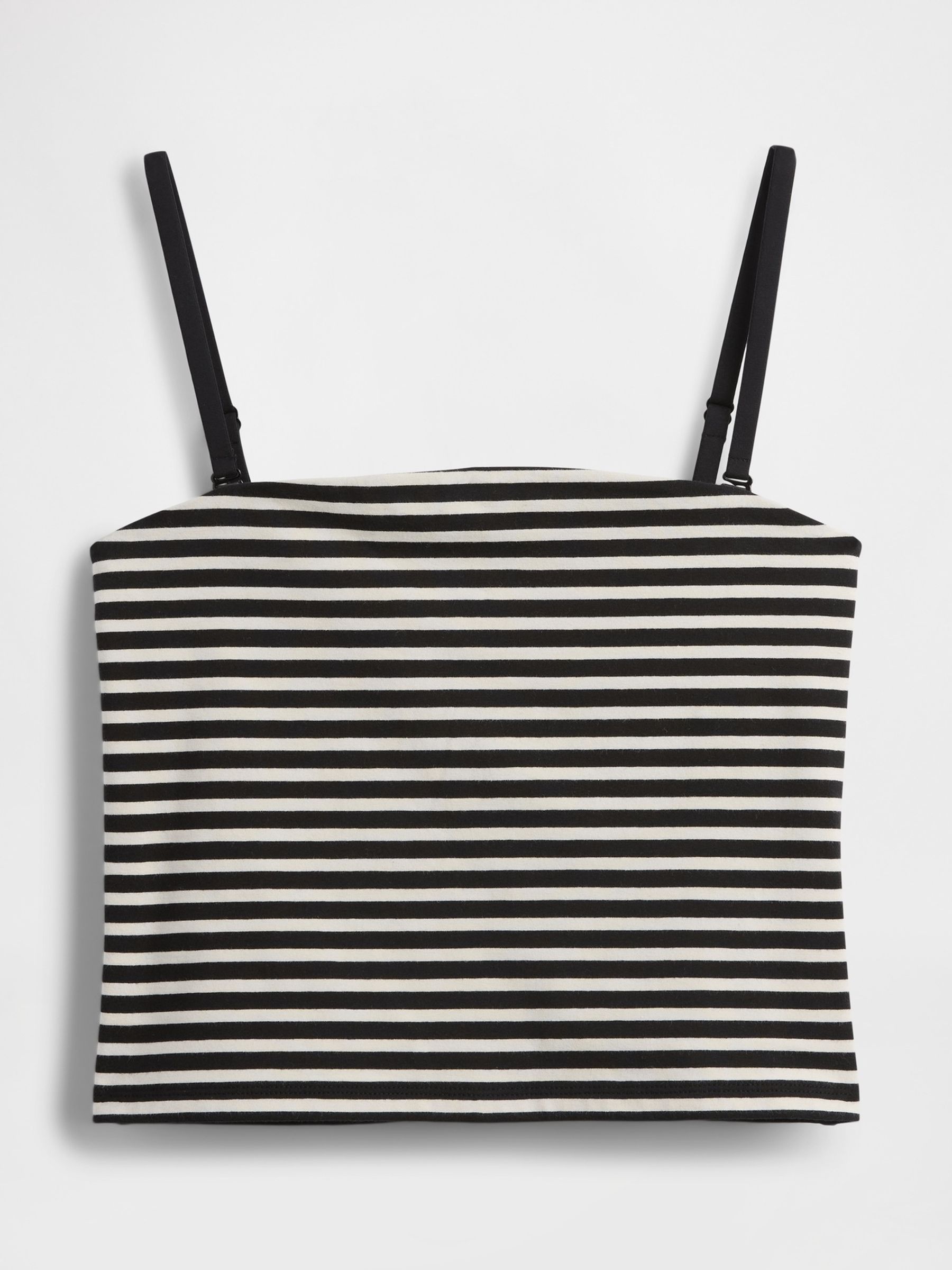 Black/White Stripe CloseKnit Cropped Tube Top - Image 4 of 4
