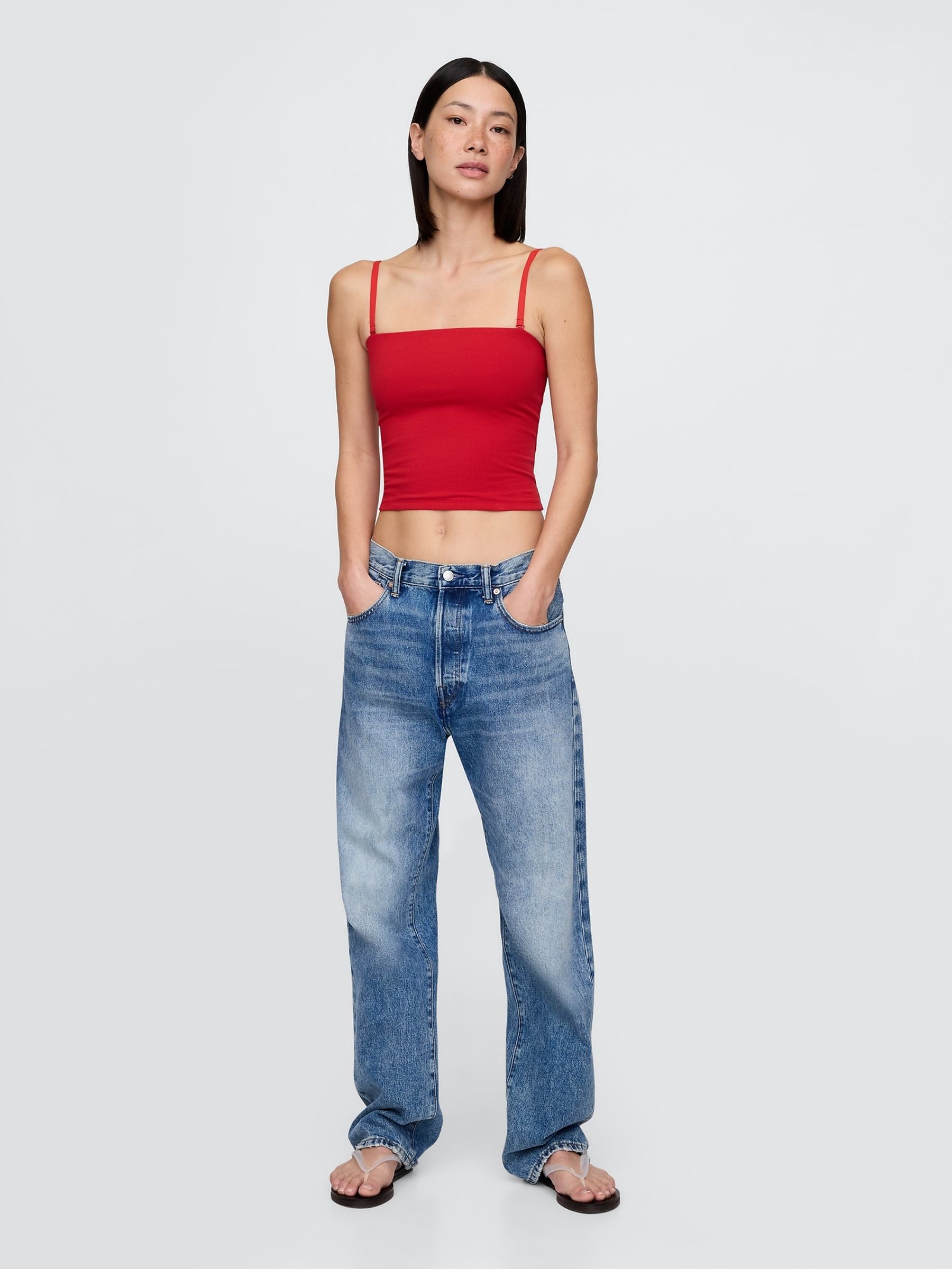 Red CloseKnit Cropped Tube Top - Image 3 of 4