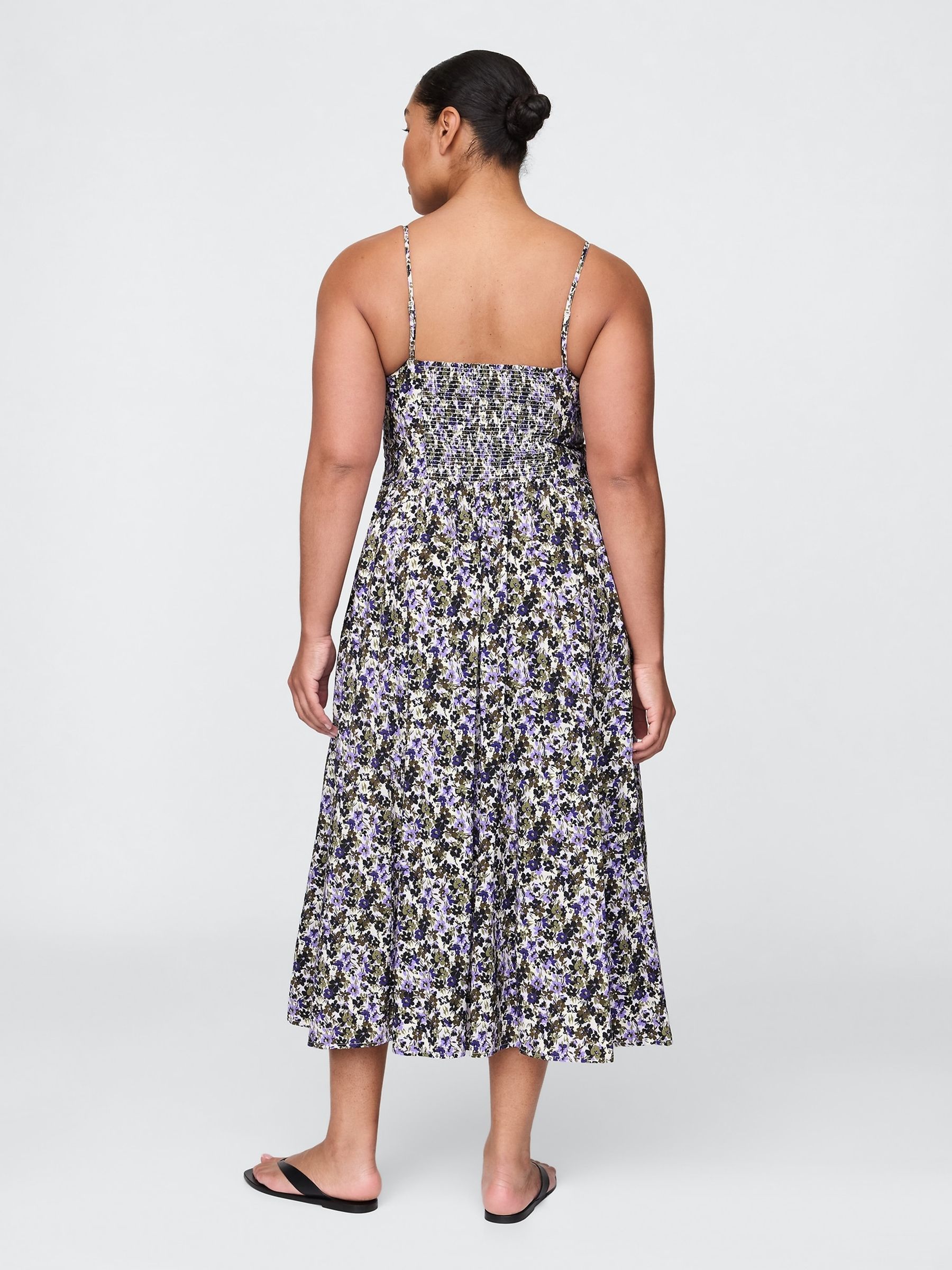 Purple Floral V-Neck Midi Dress - Image 5 of 5