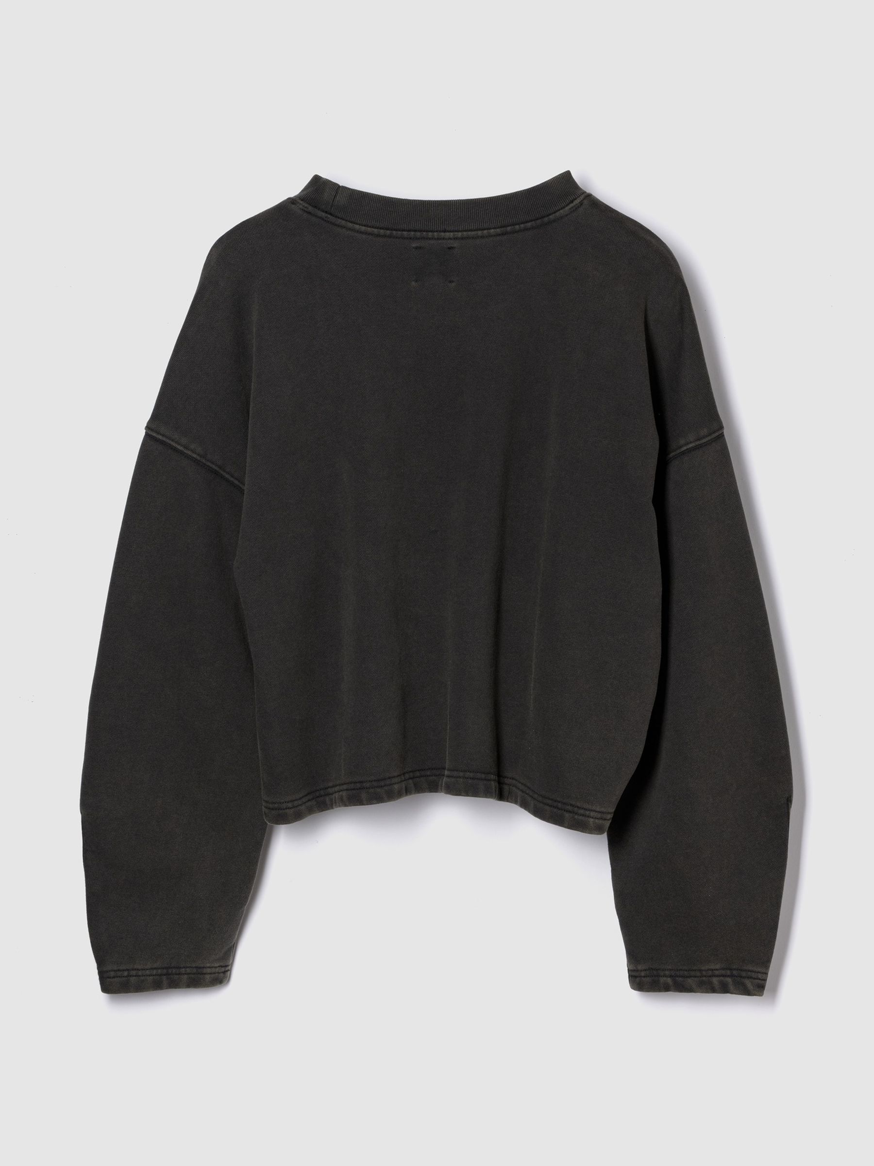 Black Heavyweight French Terry Barrel-Sleeve Sweatshirt - Image 2 of 2