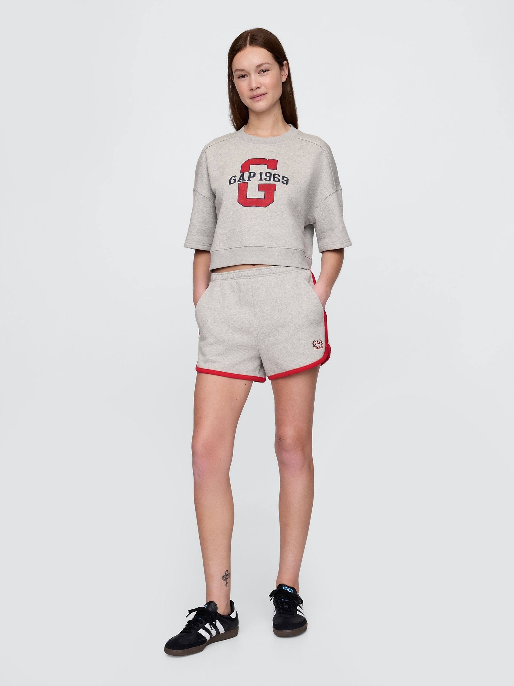Grey VintageSoft Logo Dolphin Sweat Shorts - Image 4 of 5