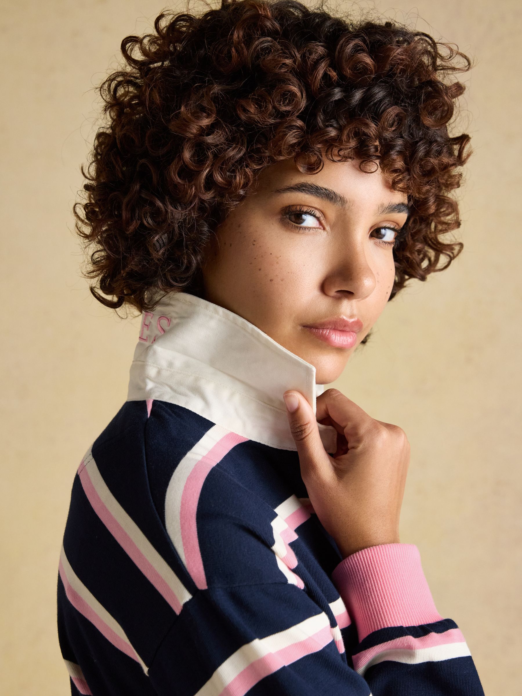 Lara Navy &  Pink Striped Rugby Shirt - Image 8 of 11