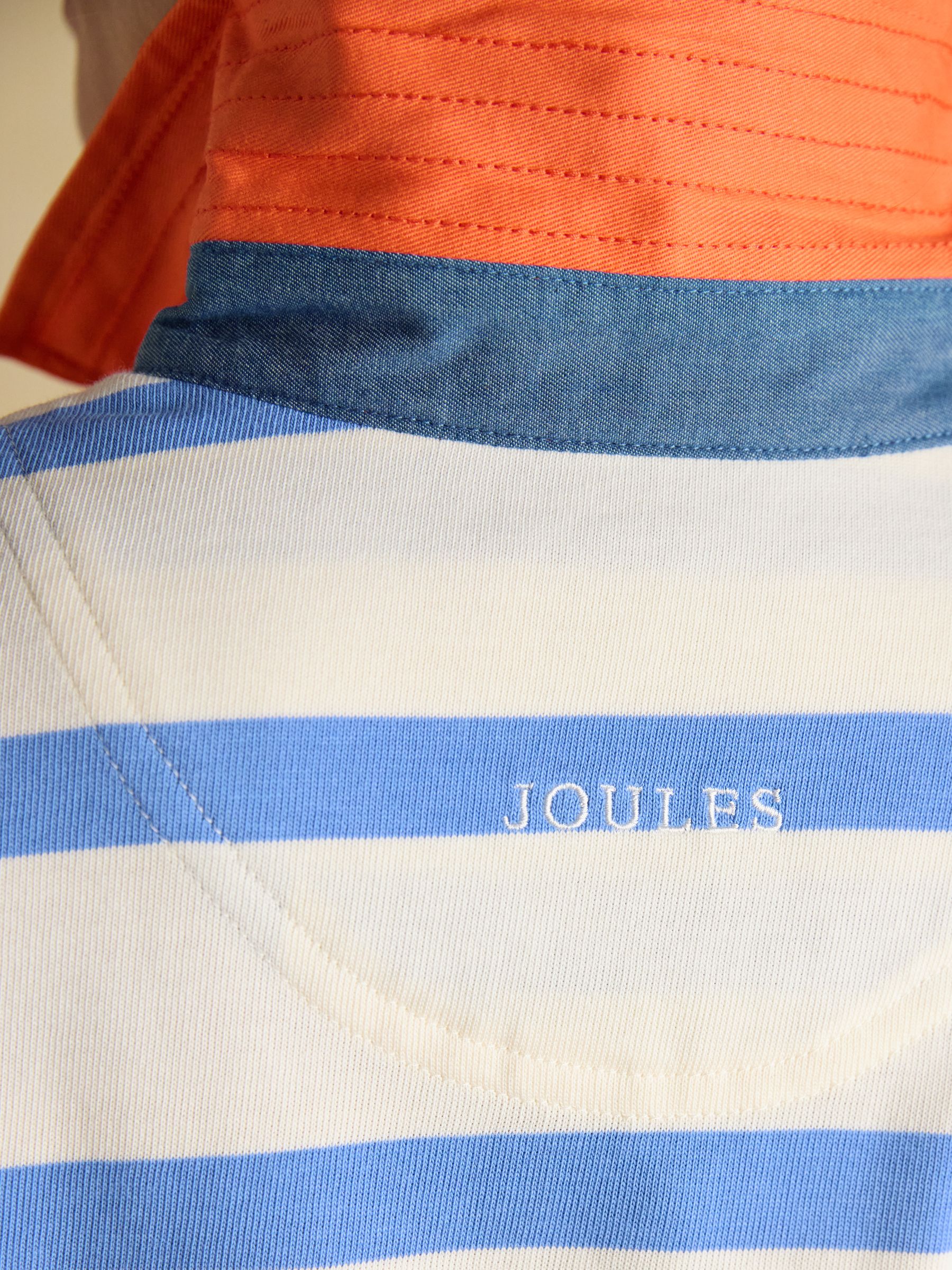Cream & Blue Striped Jonty Fox Embroidered Cotton Rugby Shirt - Image 12 of 13
