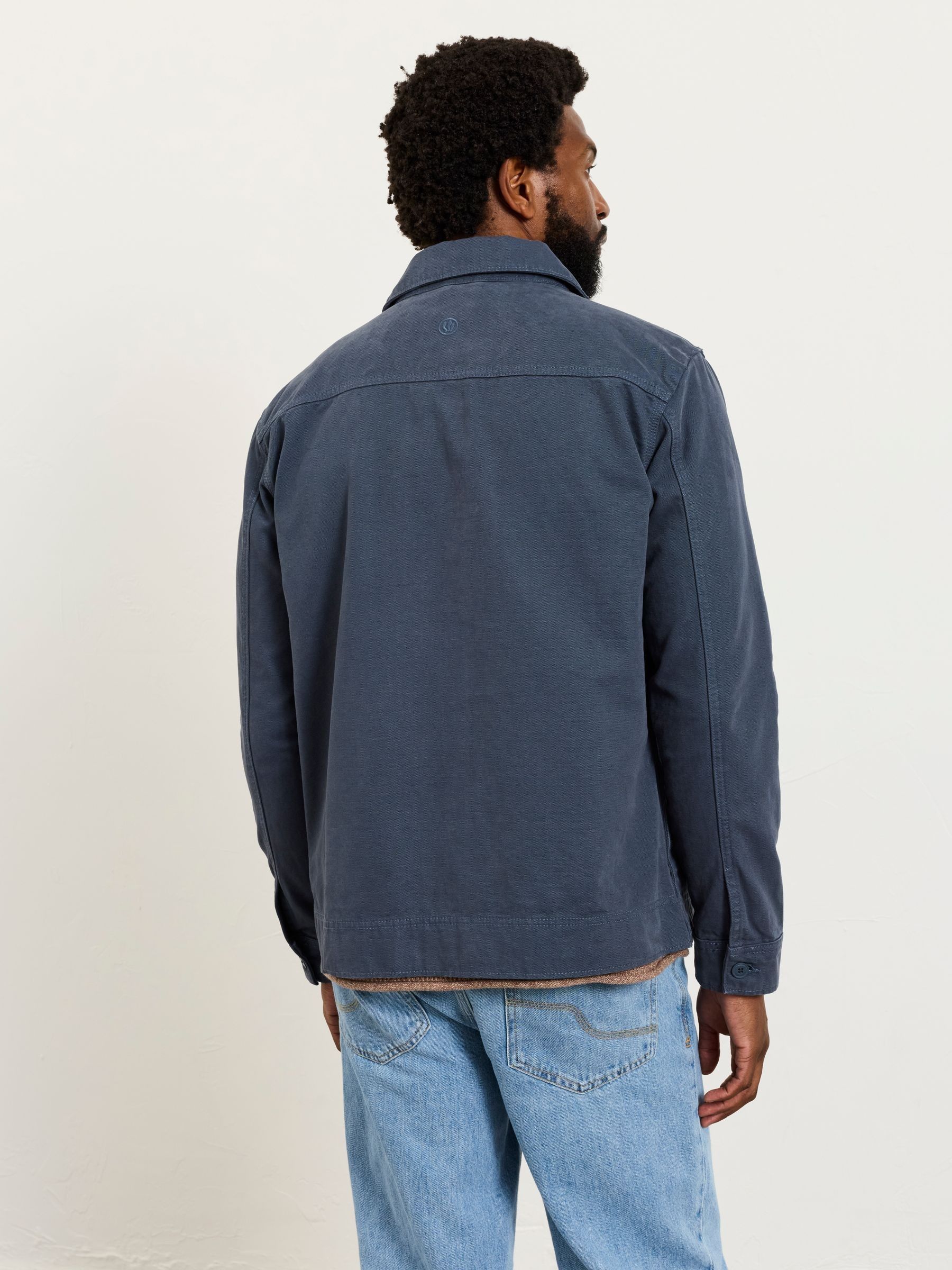 French Navy Canvas Two Pocket Worker Jacket - Image 2 of 6