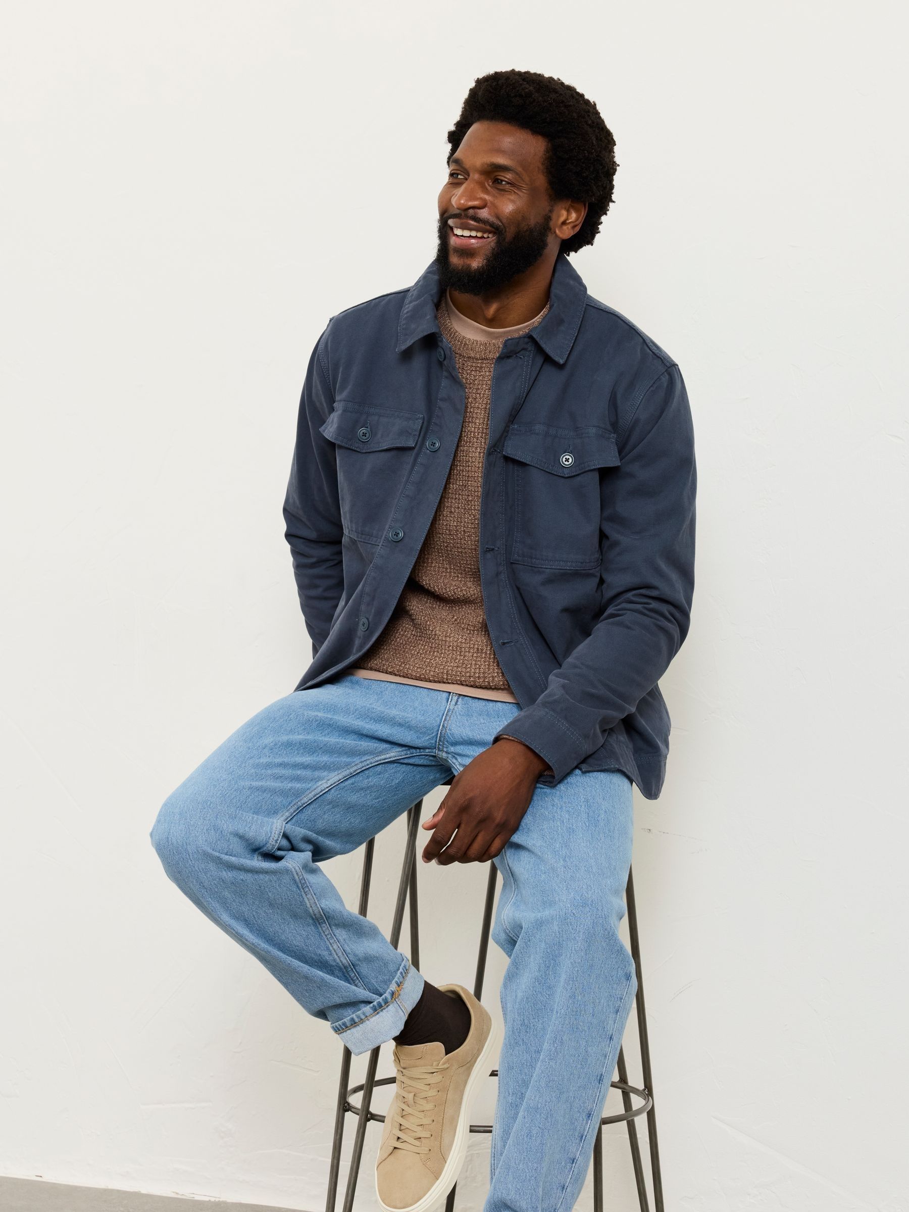 French Navy Canvas Two Pocket Worker Jacket - Image 5 of 6