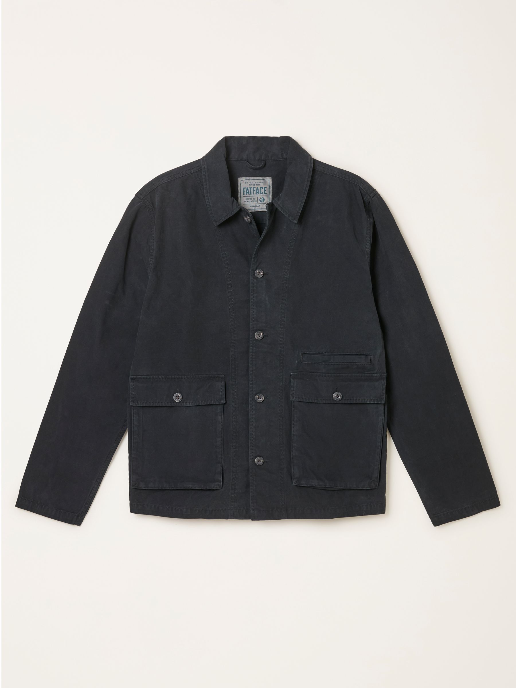 Washed Black Garment Dye Worker Cotton Jacket - Image 6 of 6