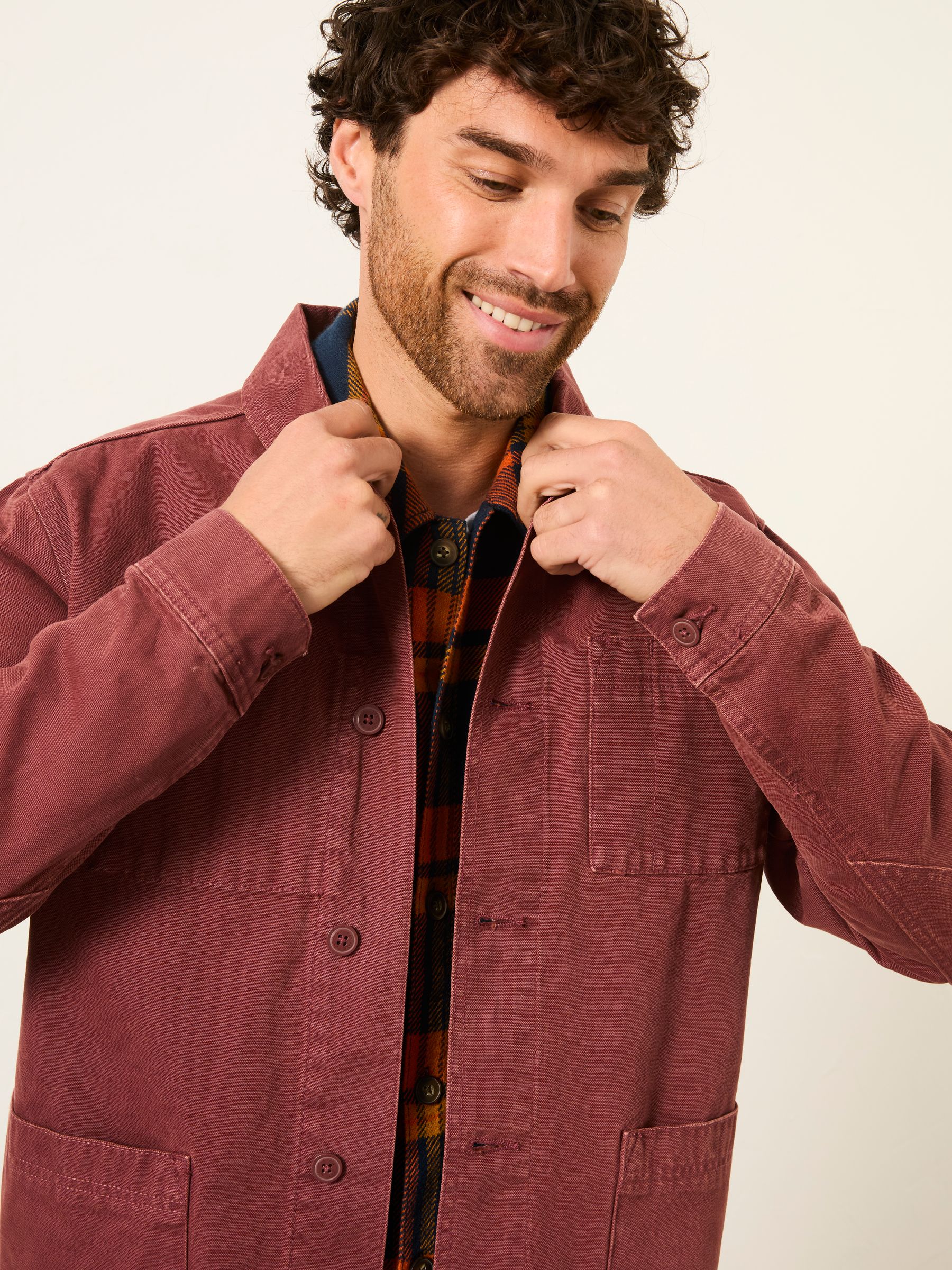 Vintage Red Canvas Worker Jacket | FatFace USA