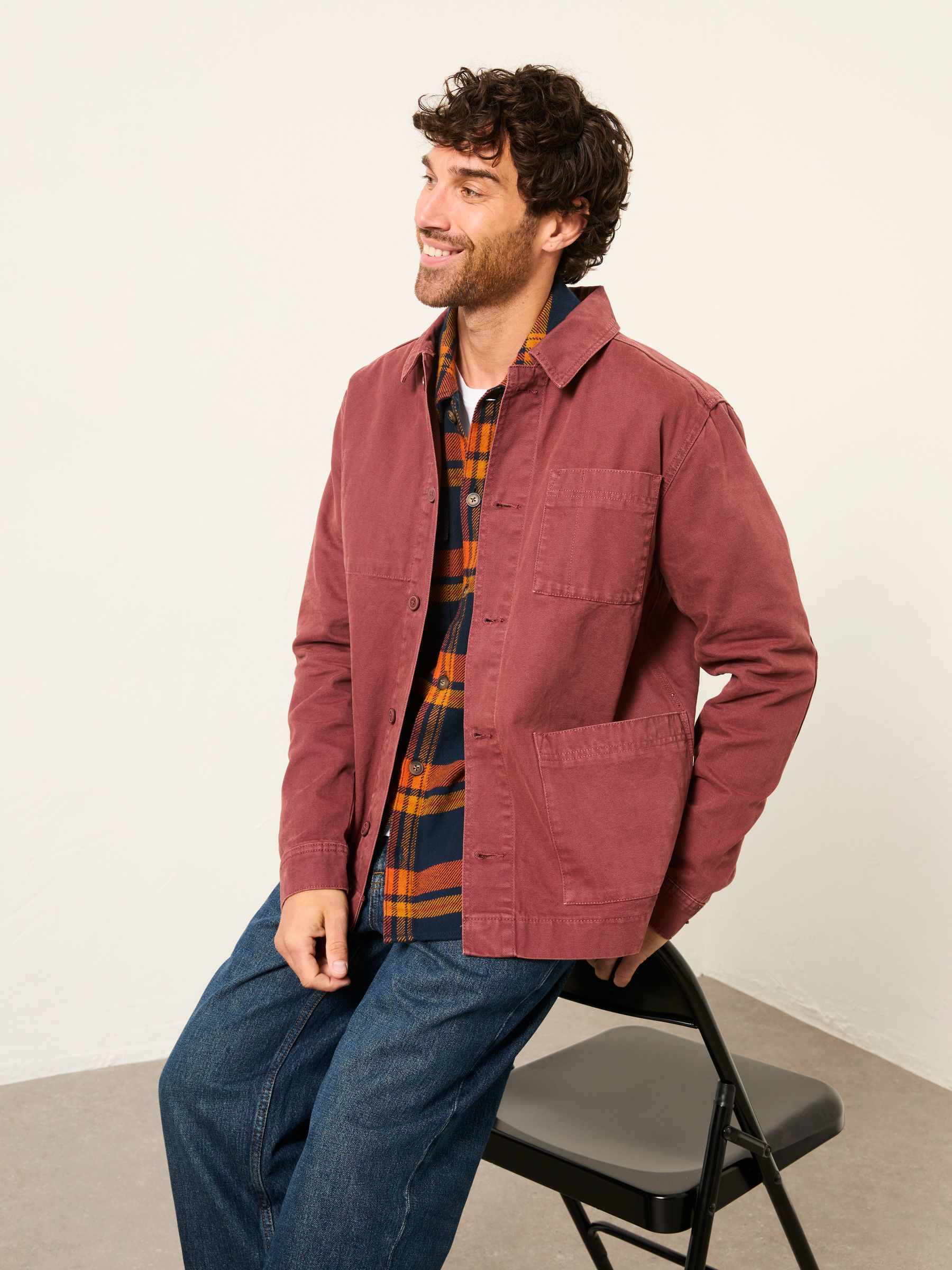 Vintage Red Canvas Worker Jacket - Image 7 of 8