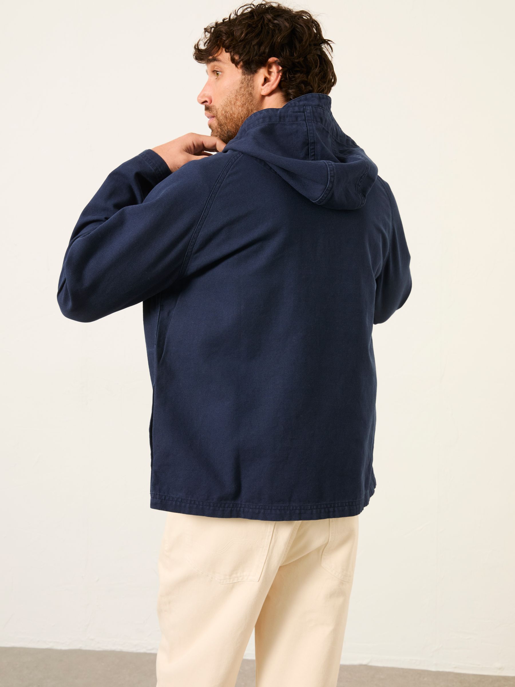Indigo Blue Canvas Overhead Smock Jacket | FatFace USA