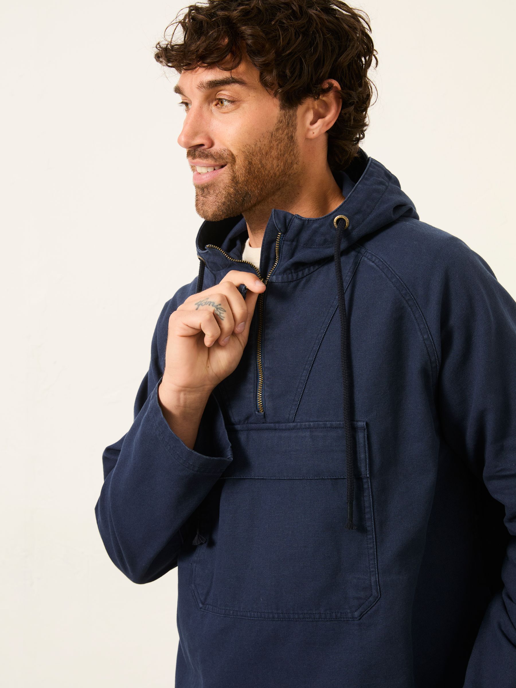 Indigo Blue Canvas Overhead Smock Jacket - Image 5 of 6