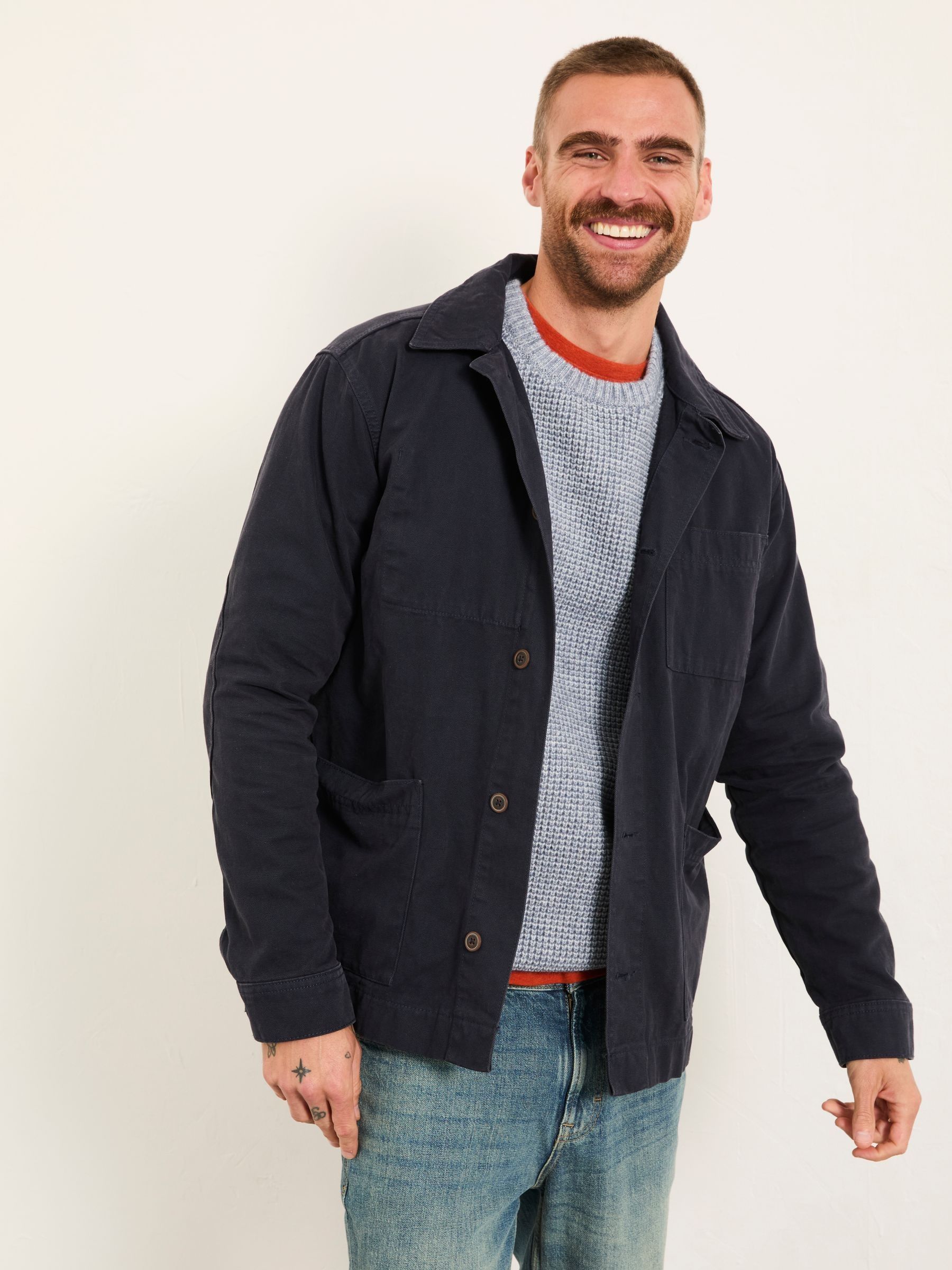 Navy Canvas Worker Jacket - Image 1 of 6