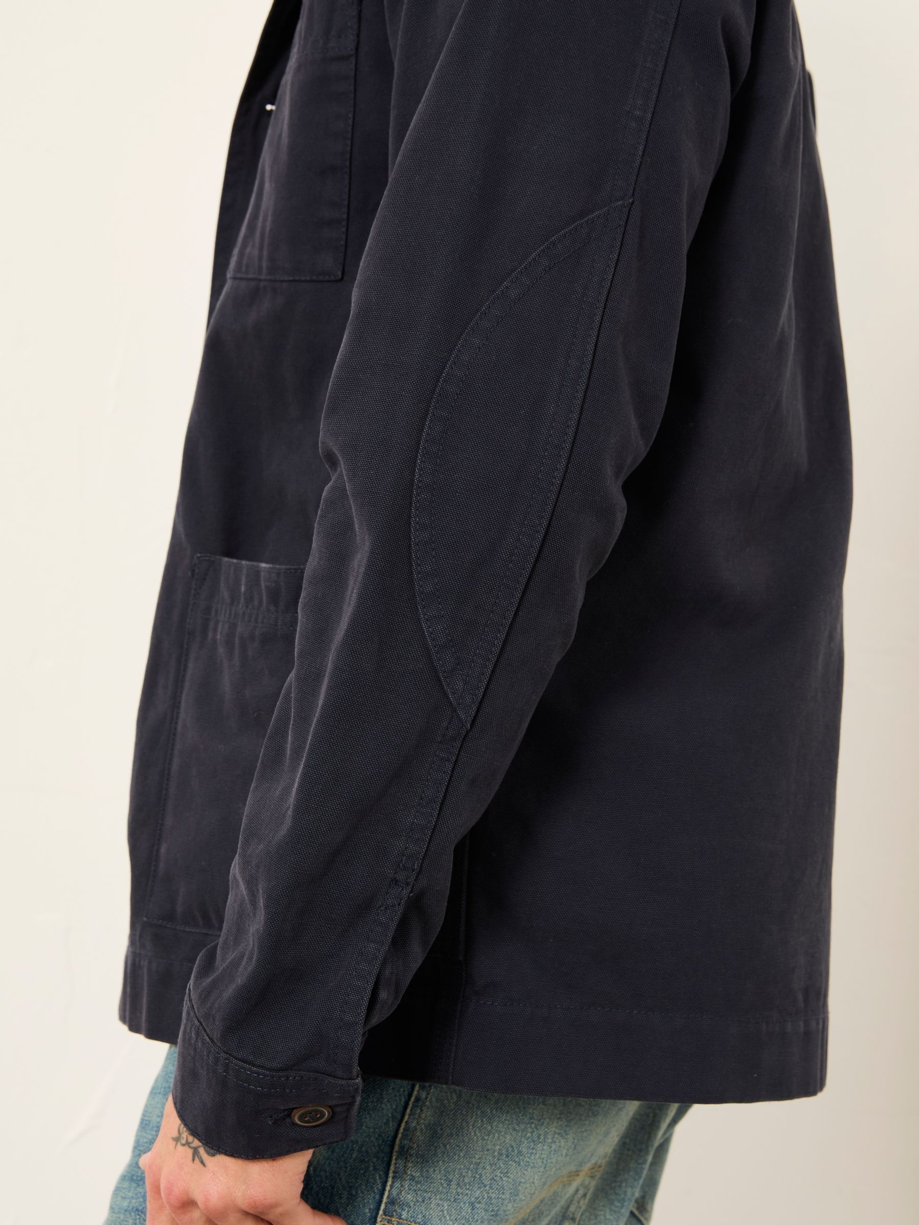 Navy Canvas Worker Jacket - Image 4 of 6