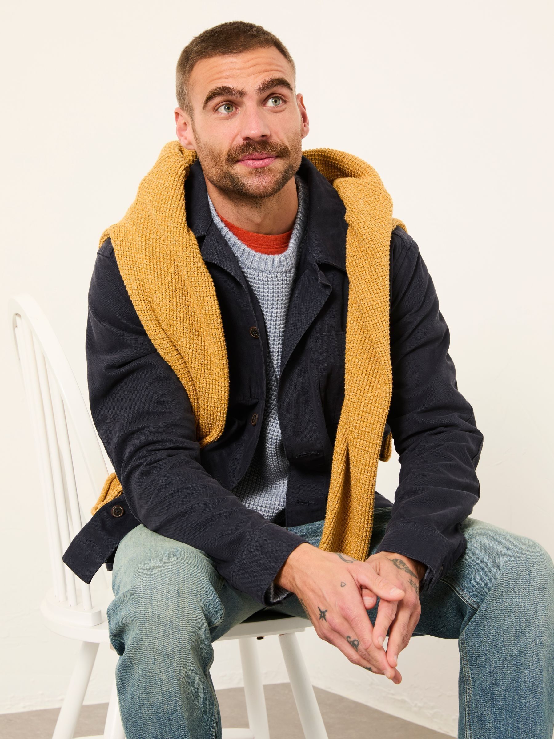 Navy Canvas Worker Jacket - Image 5 of 6