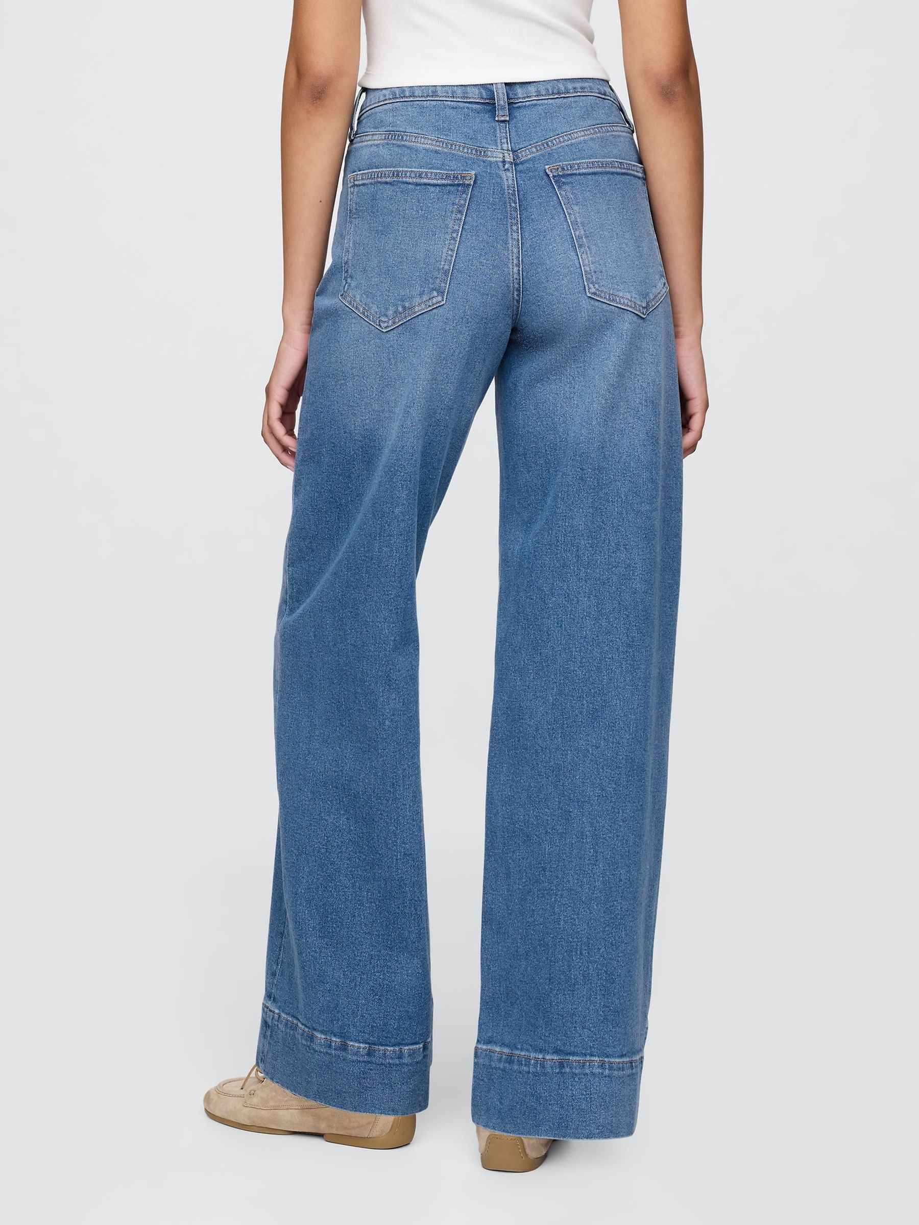 Blue High Waisted Stride Wide-Leg Jeans - Image 2 of 6