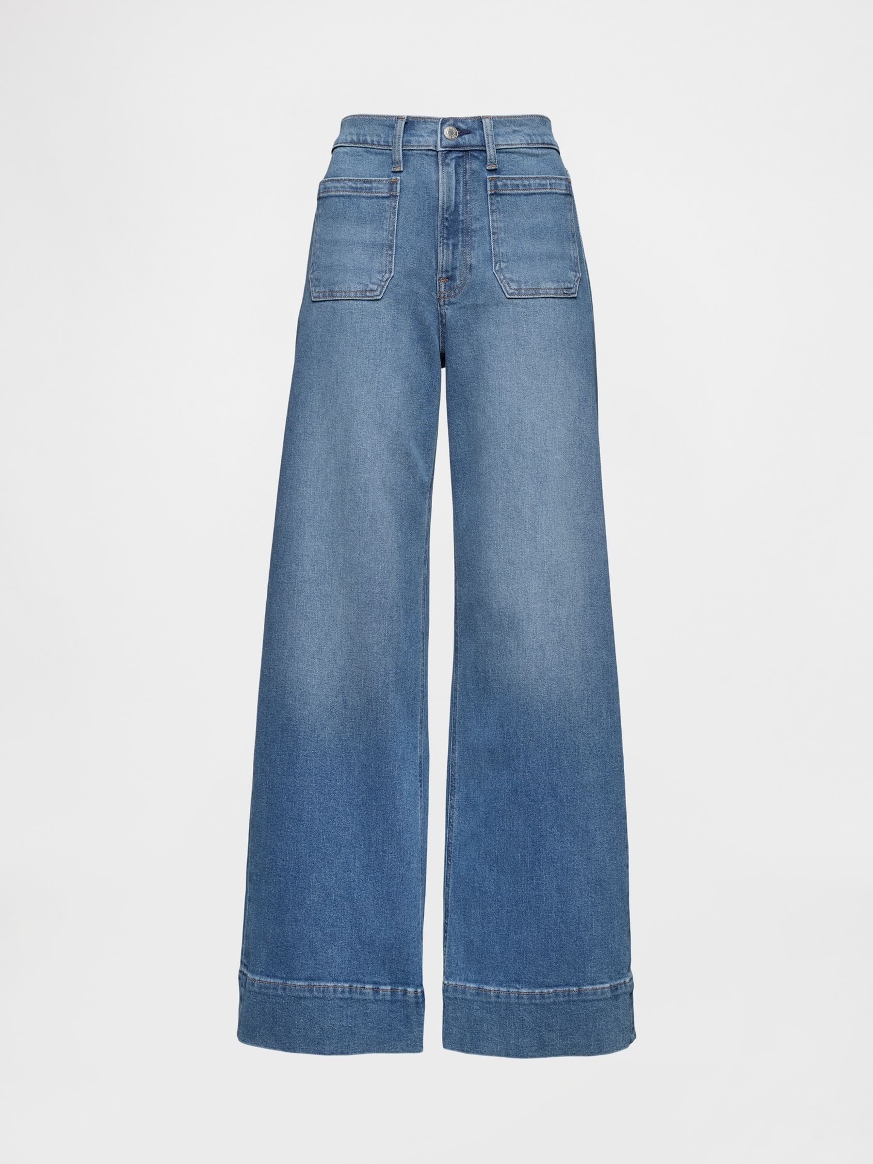 Blue High Waisted Stride Wide-Leg Jeans - Image 5 of 6